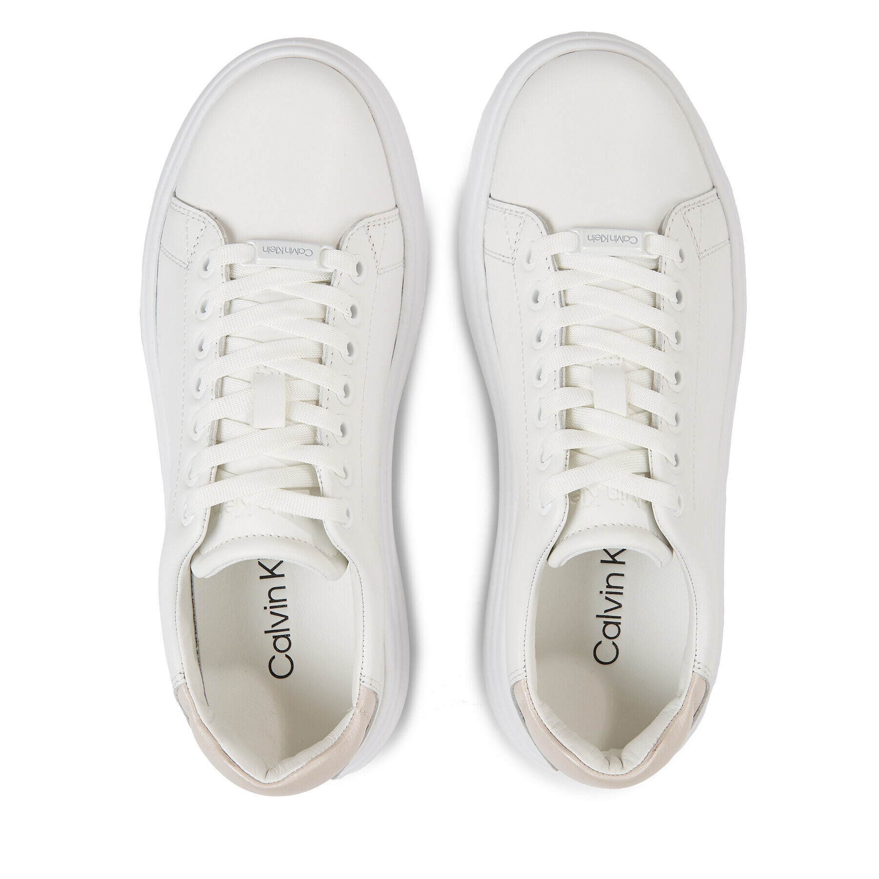 Calvin Klein Сникърси Raised Cupsole Lace Up HW0HW01668 Бял - Pepit.bg