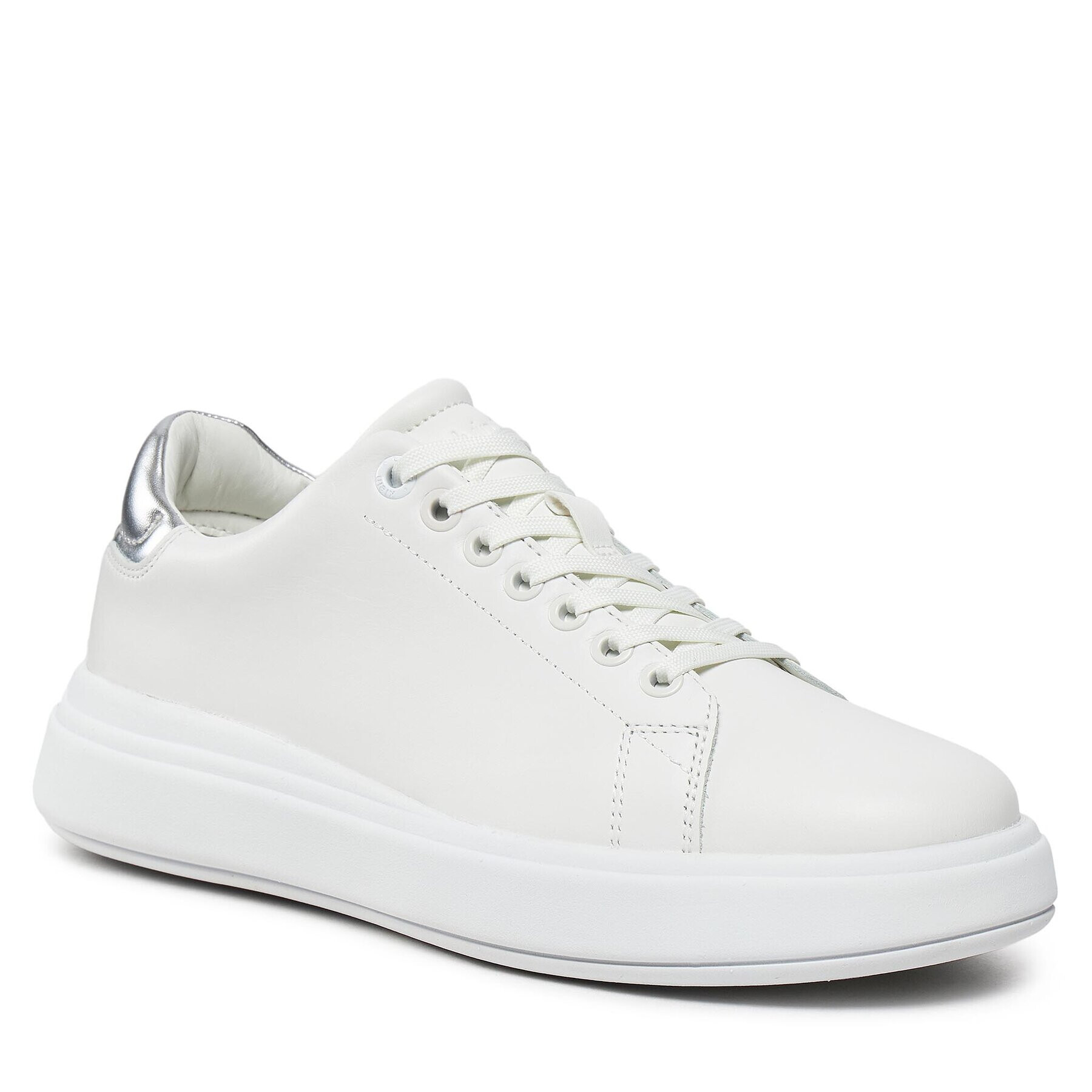 Calvin Klein Сникърси Raised Cupsole Lace Up Lth Bt HW0HW02005 Бял - Pepit.bg