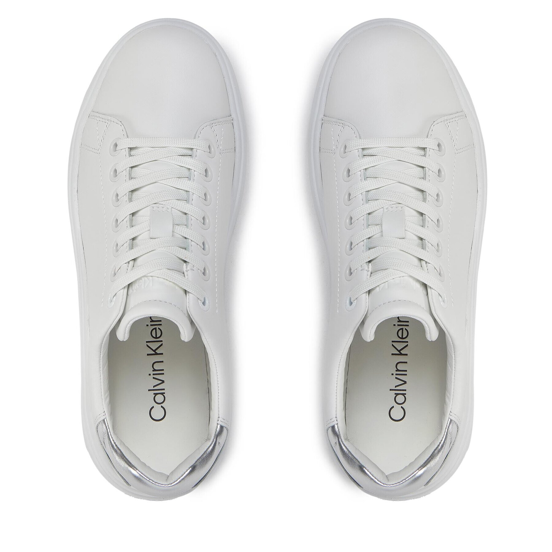 Calvin Klein Сникърси Raised Cupsole Lace Up Lth Bt HW0HW02005 Бял - Pepit.bg