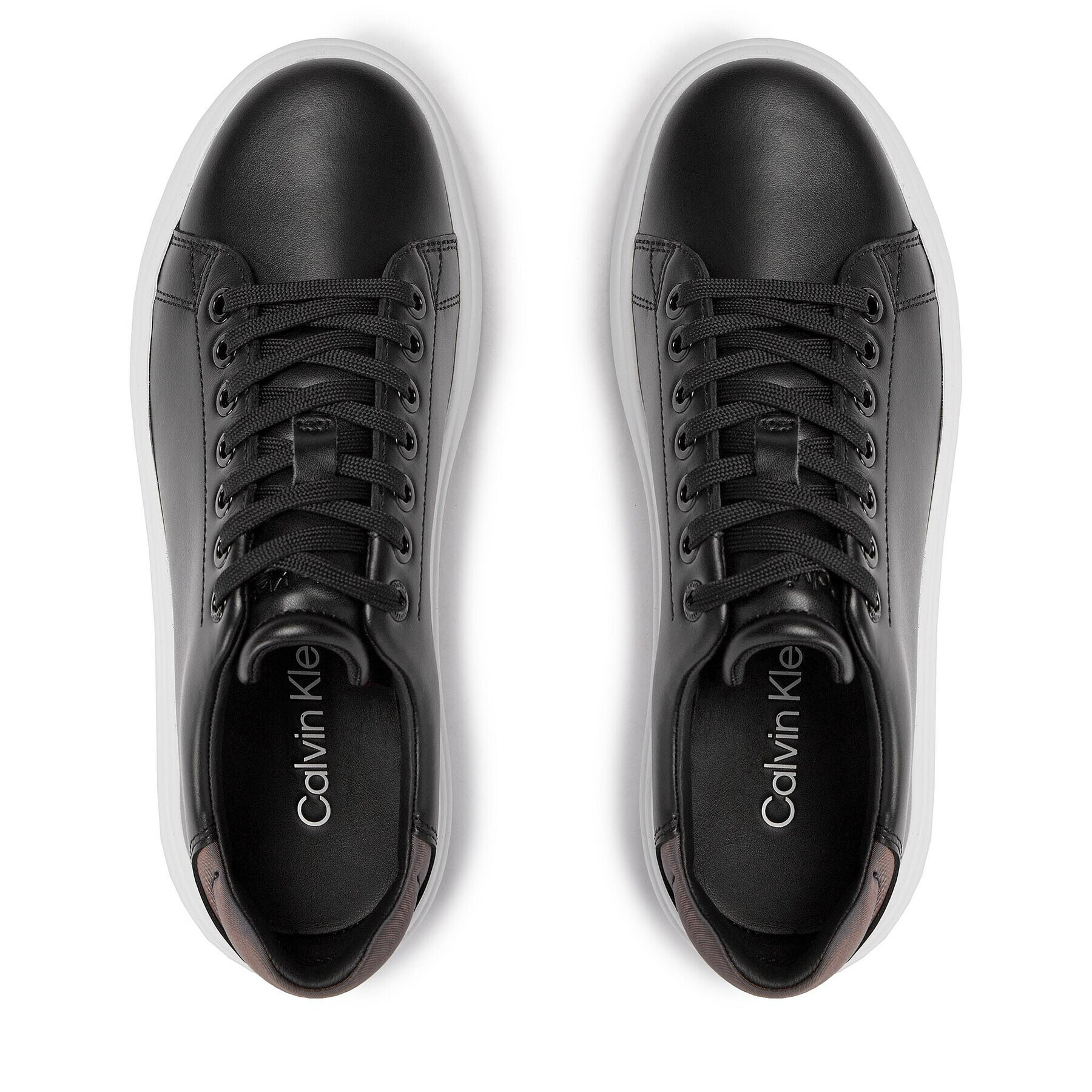 Calvin Klein Сникърси Raised Cupsole Lace Up Luminous HW0HW01997 Черен - Pepit.bg