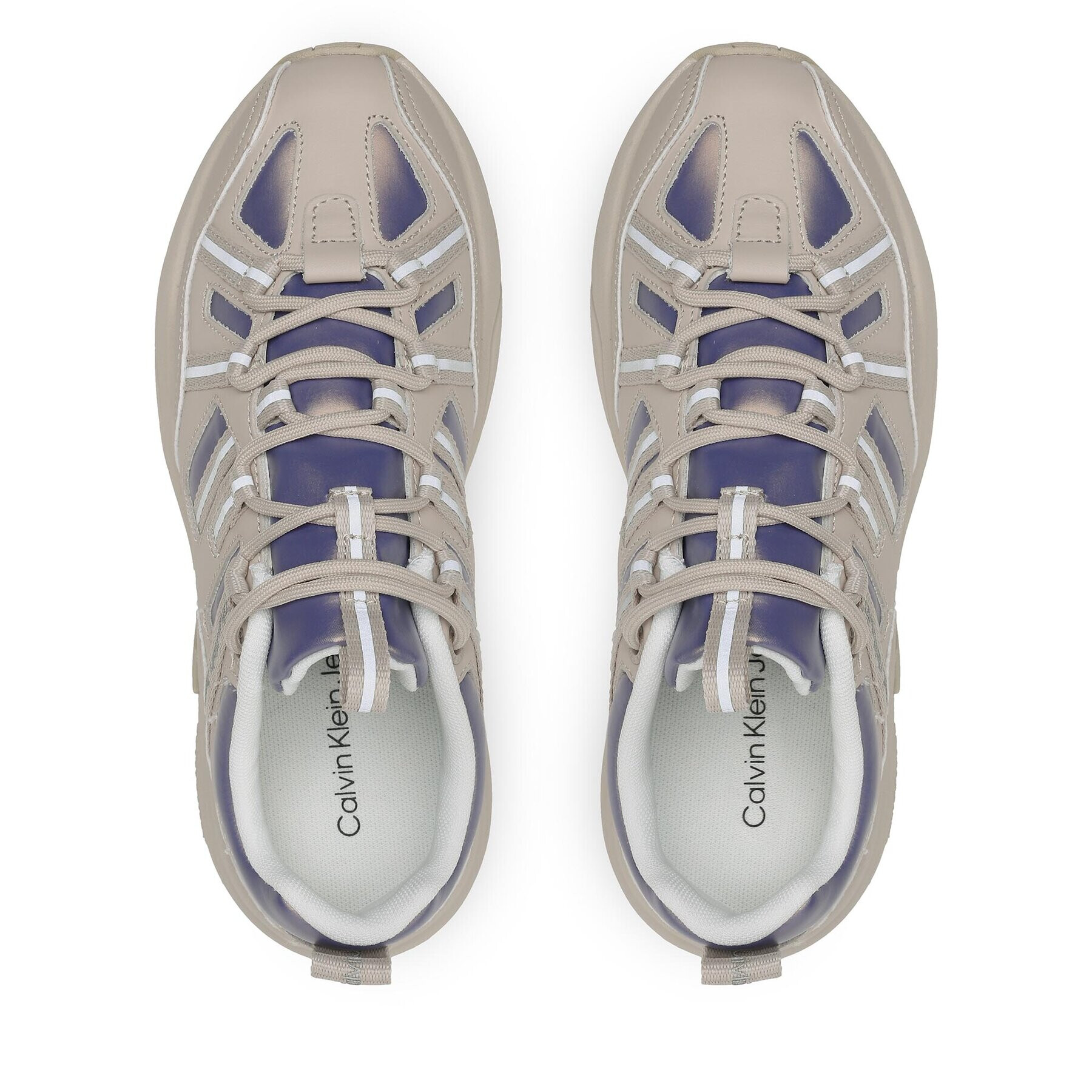 Calvin Klein Сникърси Retro Tennis Laceup YW0YW01044 Бежов - Pepit.bg