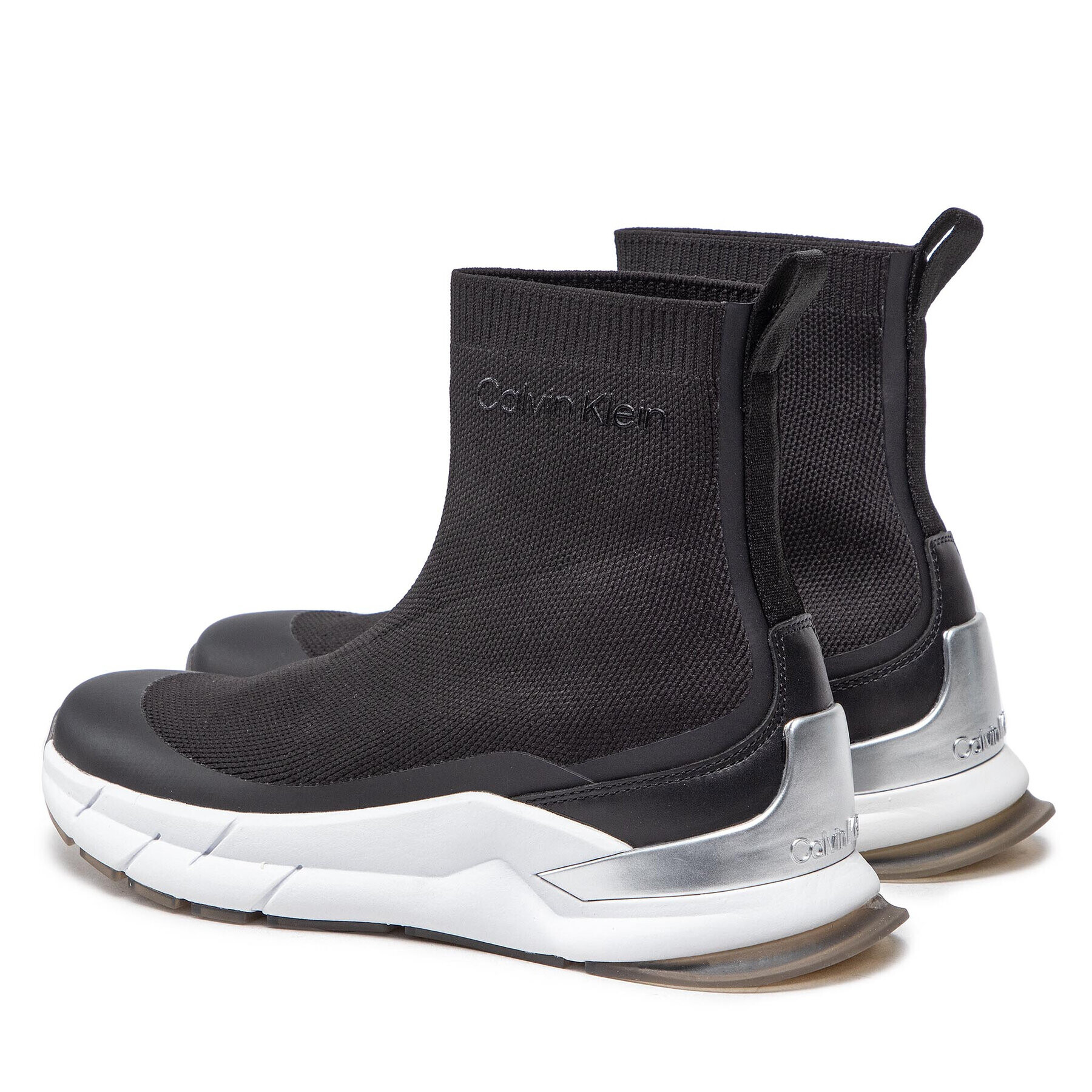 Calvin Klein Сникърси Sock Boot - Knit HW0HW01177 Черен - Pepit.bg