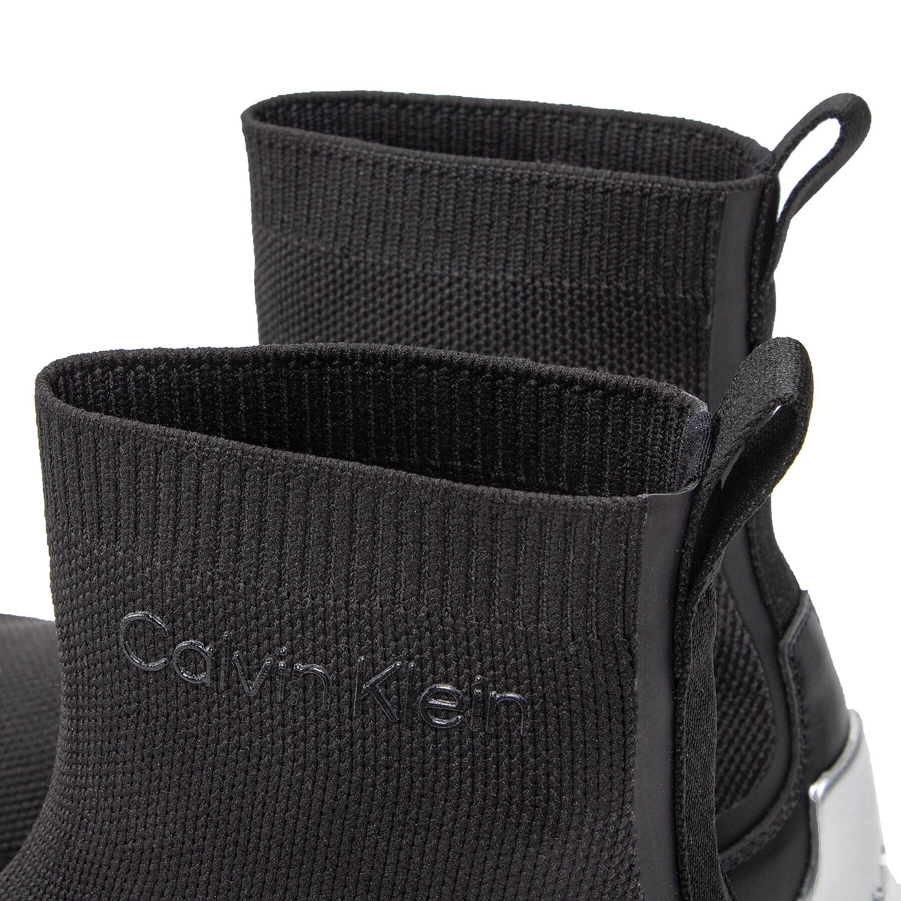 Calvin Klein Сникърси Sock Boot - Knit HW0HW01177 Черен - Pepit.bg