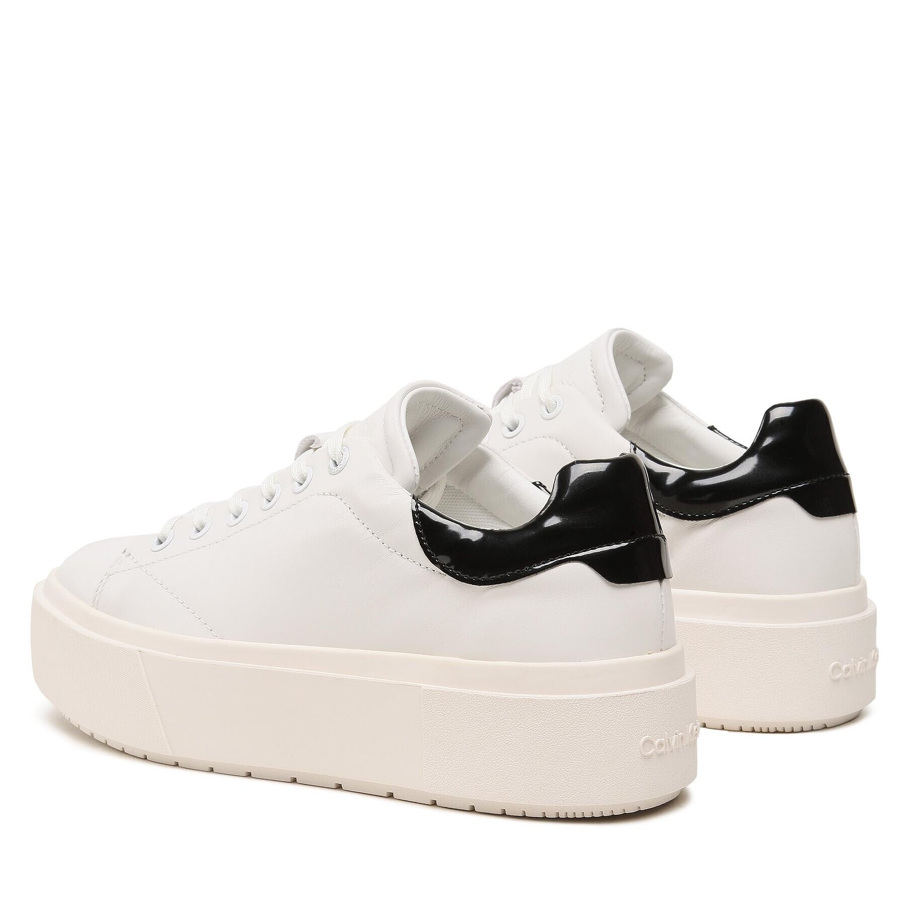 Calvin Klein Сникърси Squared Flatform Cupsole Lace Up HW0HW01775 Бял - Pepit.bg