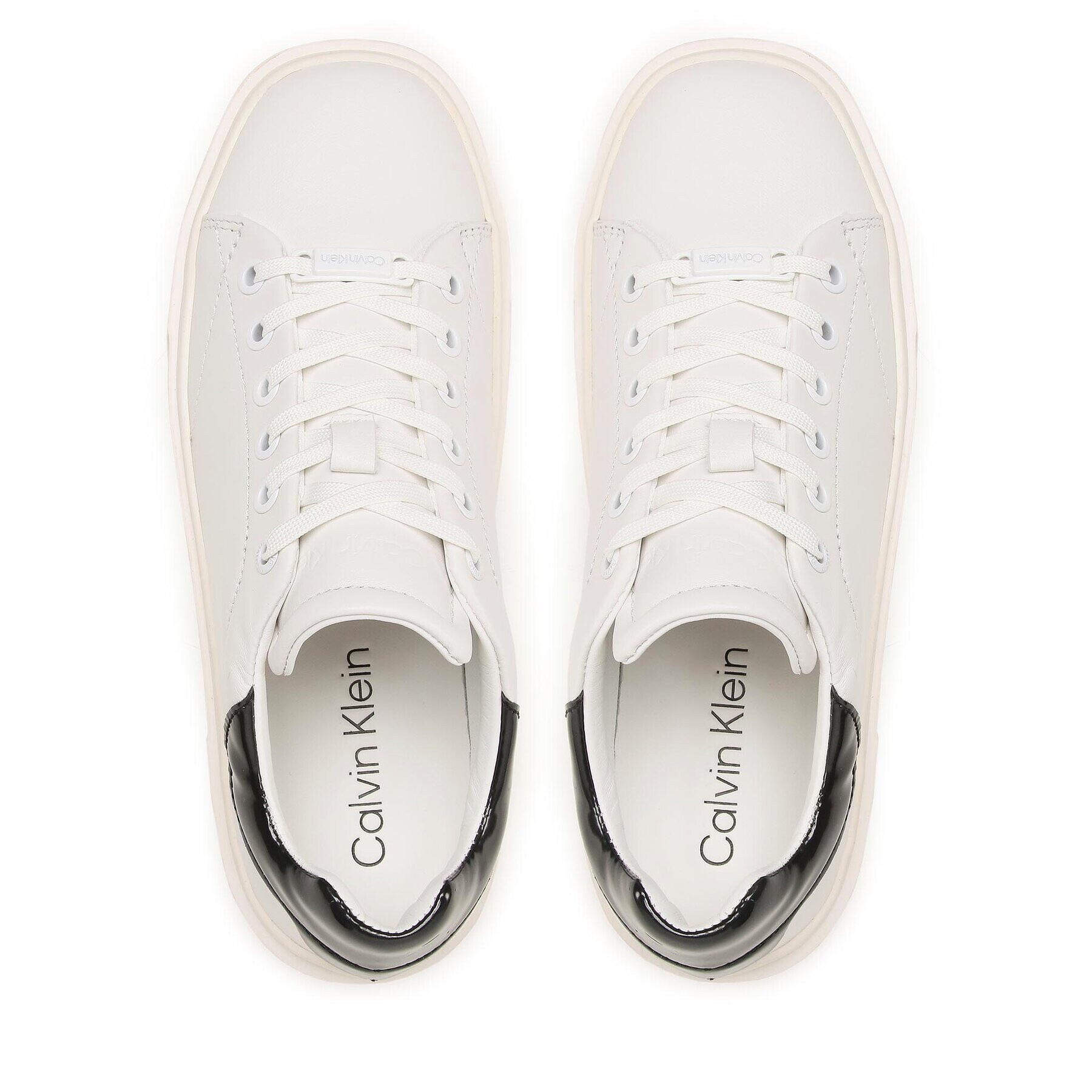 Calvin Klein Сникърси Squared Flatform Cupsole Lace Up HW0HW01775 Бял - Pepit.bg