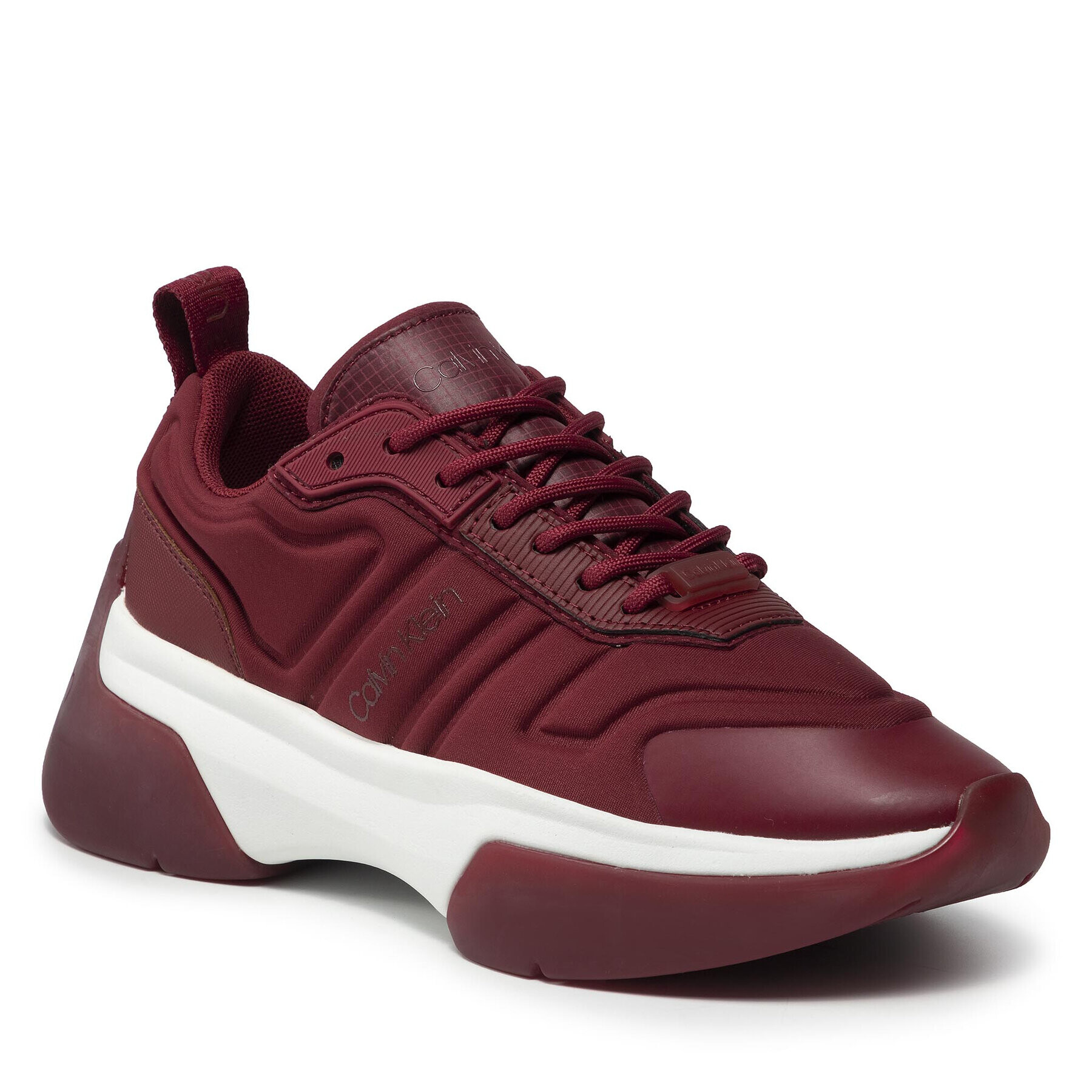 Calvin Klein Сникърси Statement Lace Up Flexy Upper HW0HW00639 Бордо - Pepit.bg