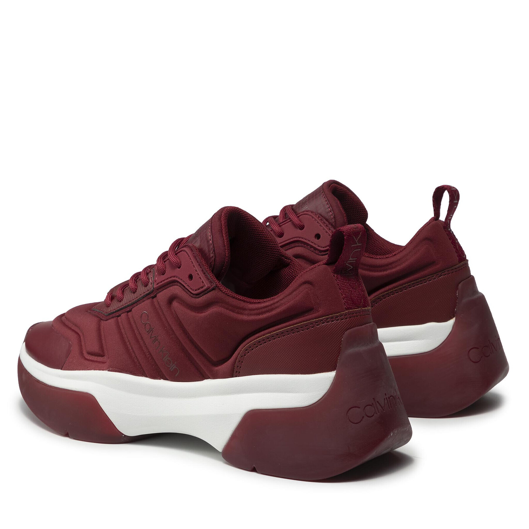 Calvin Klein Сникърси Statement Lace Up Flexy Upper HW0HW00639 Бордо - Pepit.bg