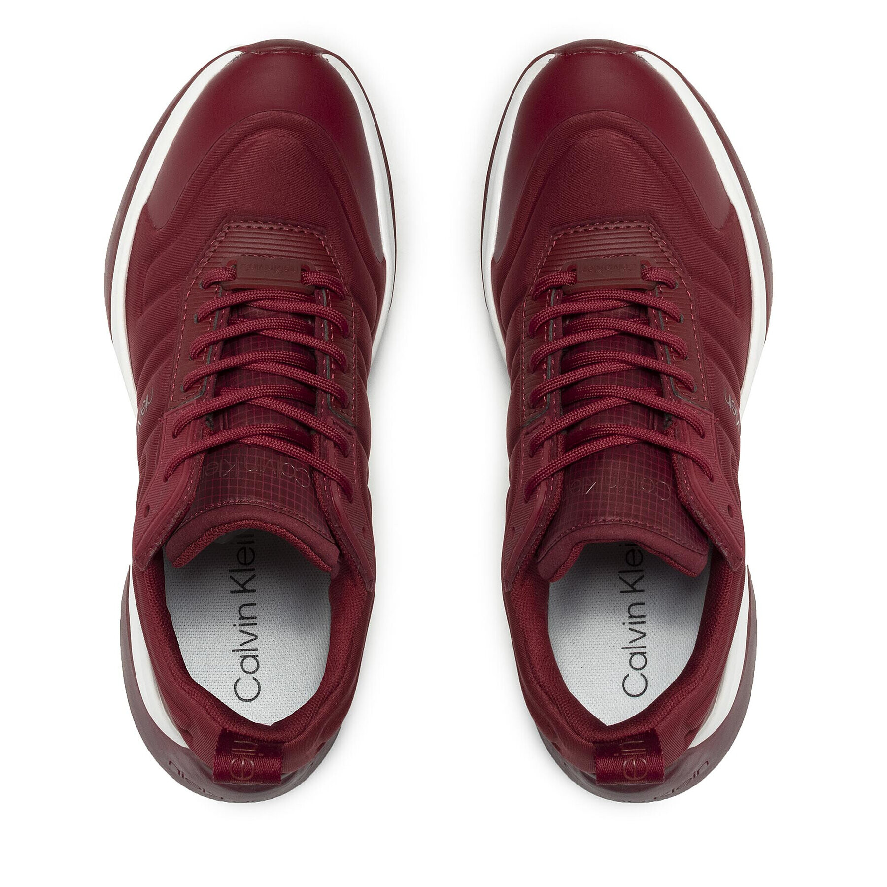 Calvin Klein Сникърси Statement Lace Up Flexy Upper HW0HW00639 Бордо - Pepit.bg