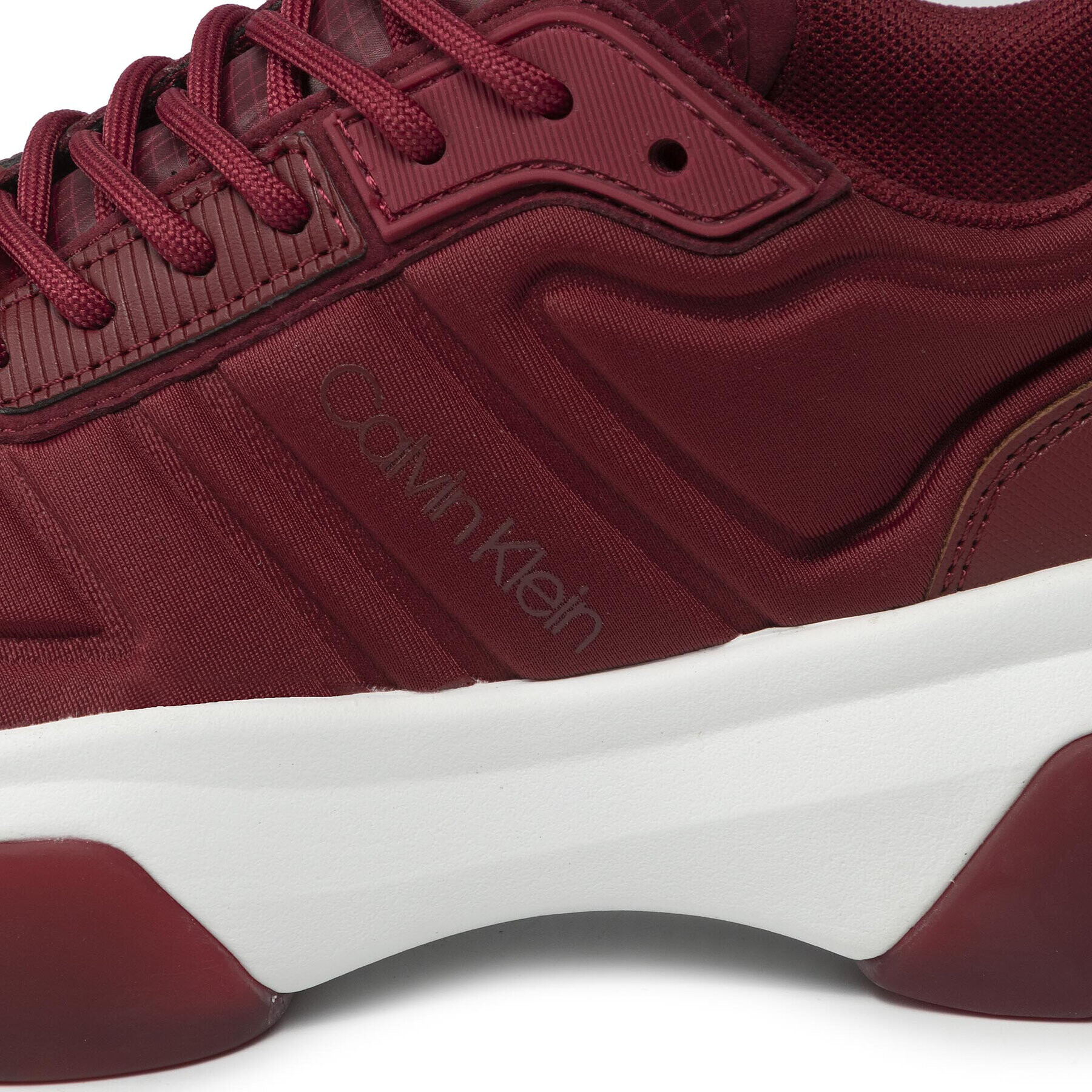 Calvin Klein Сникърси Statement Lace Up Flexy Upper HW0HW00639 Бордо - Pepit.bg