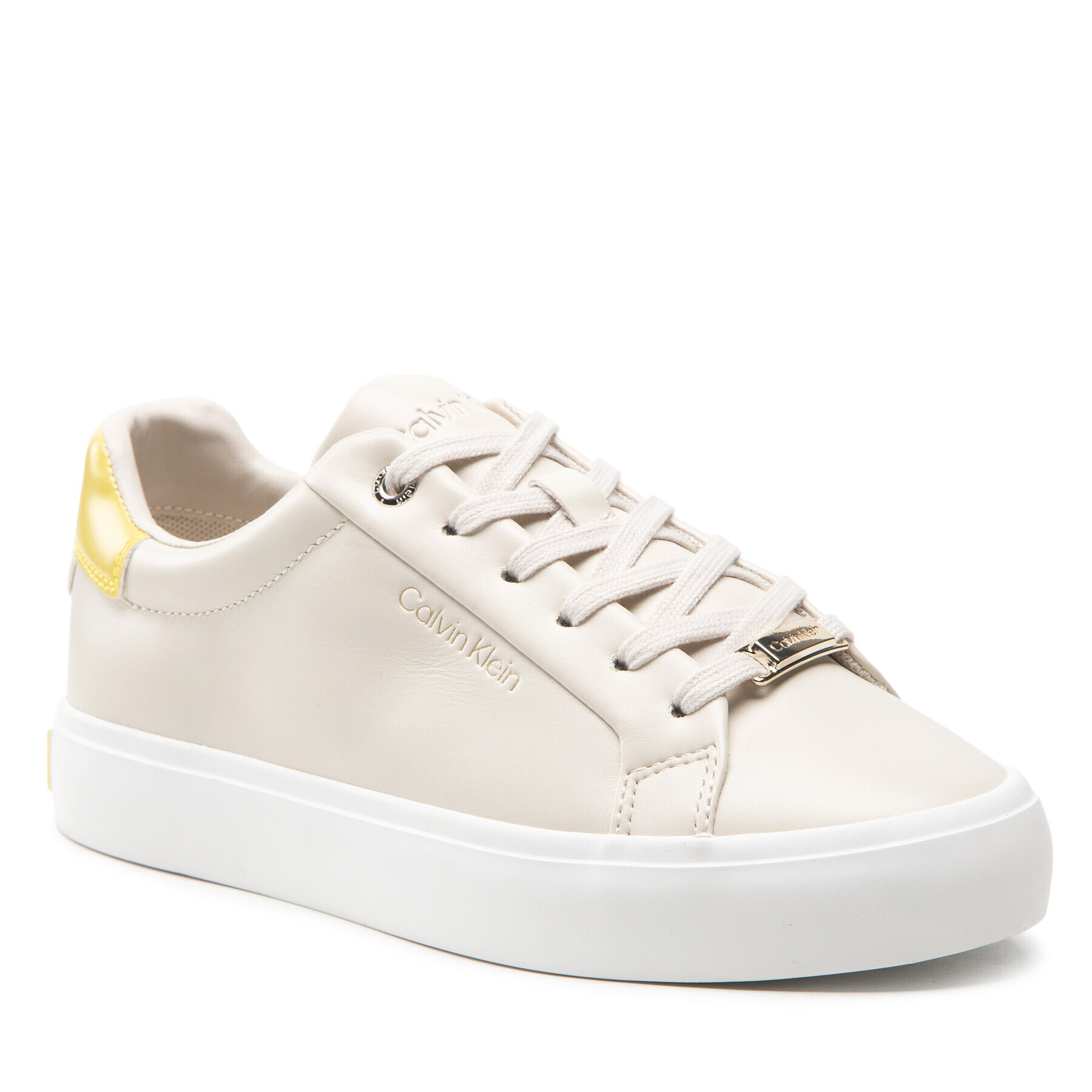 Calvin Klein Сникърси Vulc Lace Up-Lth HW0HW00839 Бежов - Pepit.bg