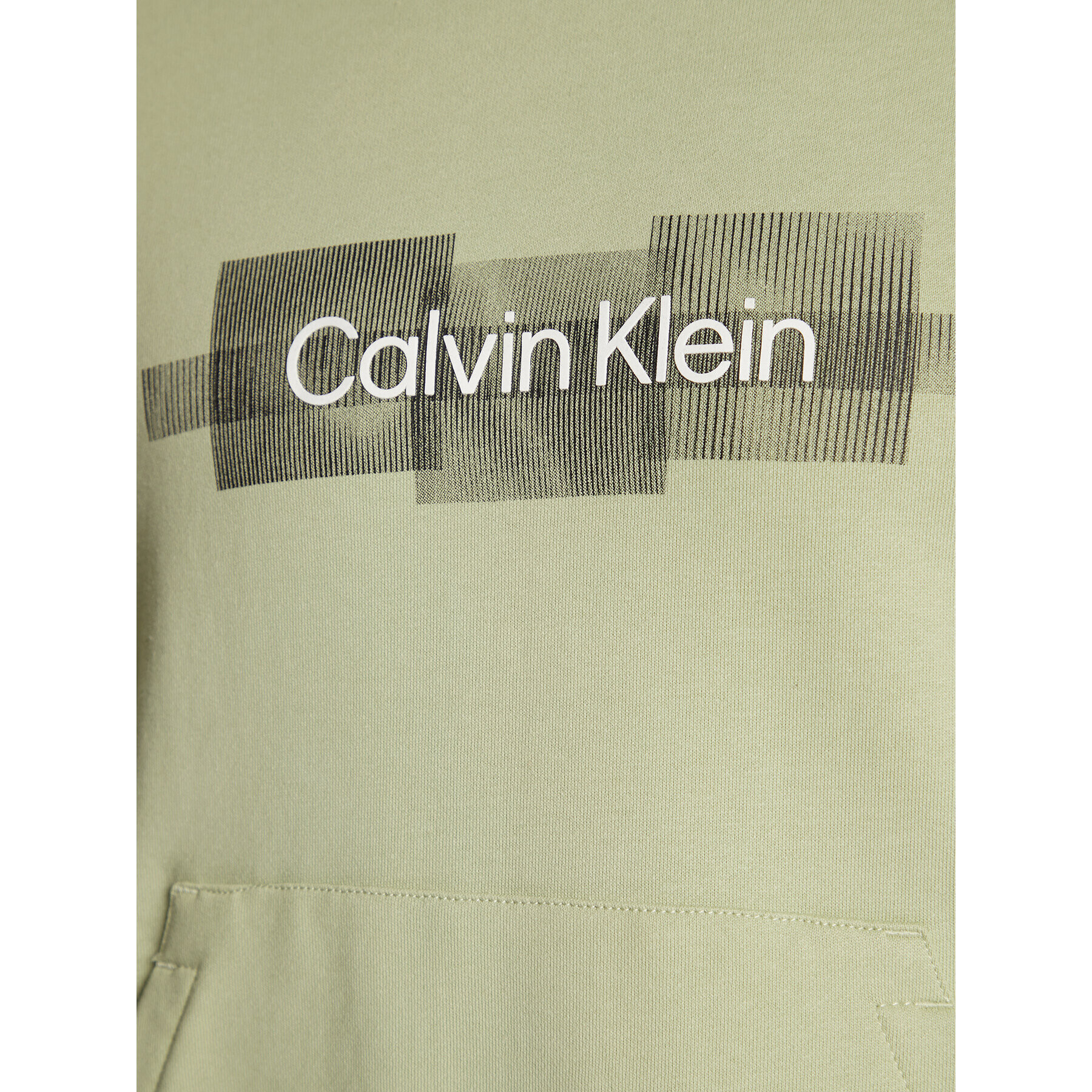 Calvin Klein Суитшърт Box Striped Logo K10K110761 Зелен Regular Fit - Pepit.bg