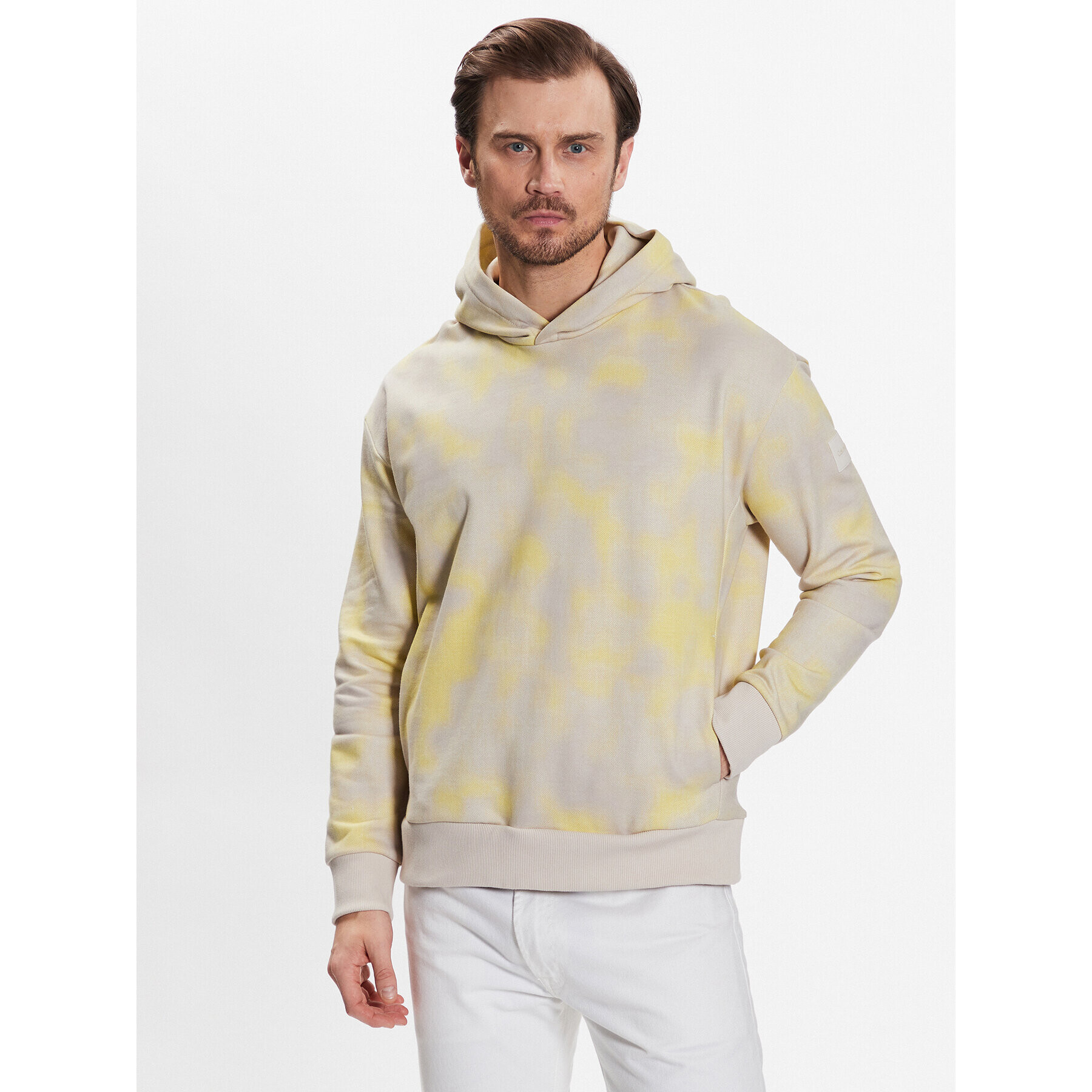 Calvin Klein Суитшърт Camo Aop Comfort Hoodie K10K111422 Жълт Regular Fit - Pepit.bg