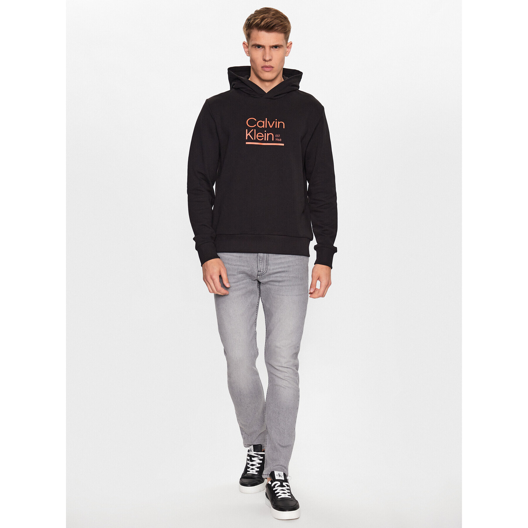 Calvin Klein Суитшърт Contrast Line Logo K10K111569 Черен Regular Fit - Pepit.bg