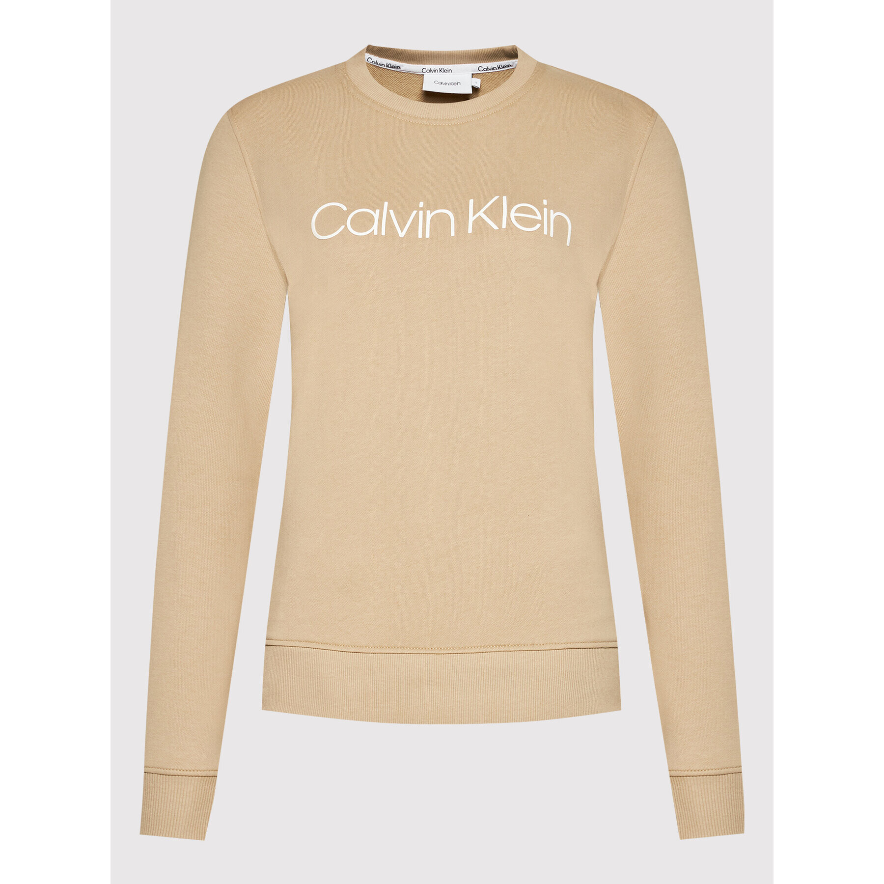 Calvin Klein Суитшърт Core Logo K20K202157 Бежов Regular Fit - Pepit.bg