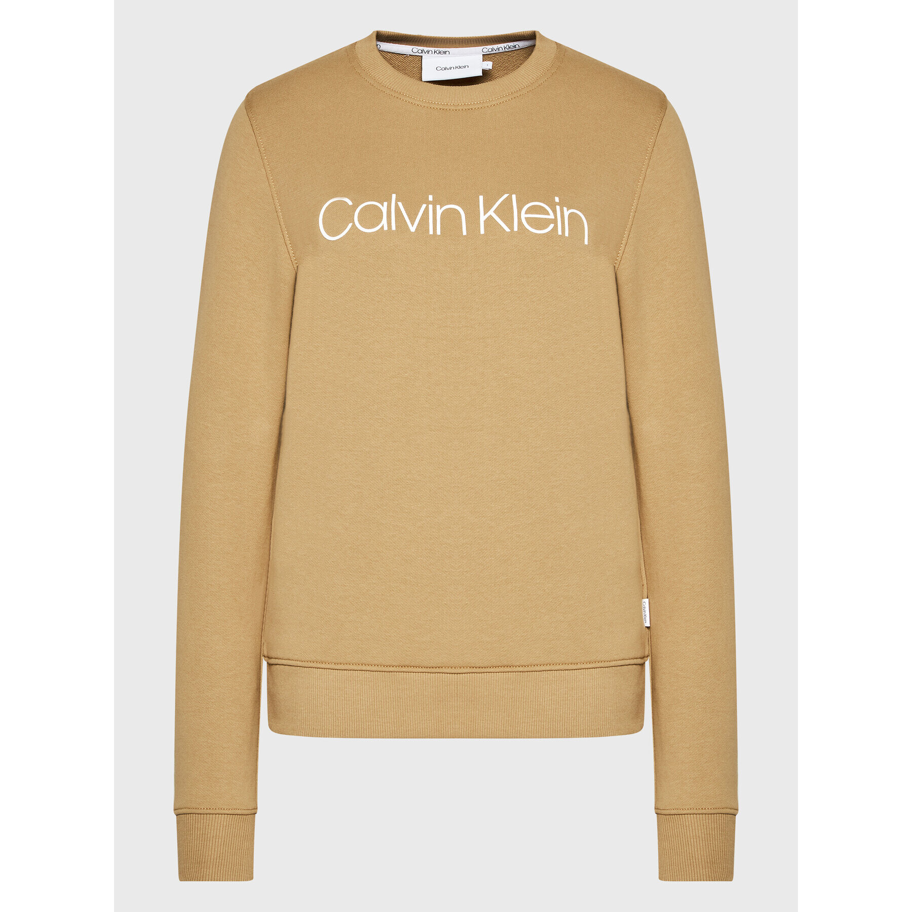 Calvin Klein Суитшърт Core Logo K20K202157 Бежов Regular Fit - Pepit.bg