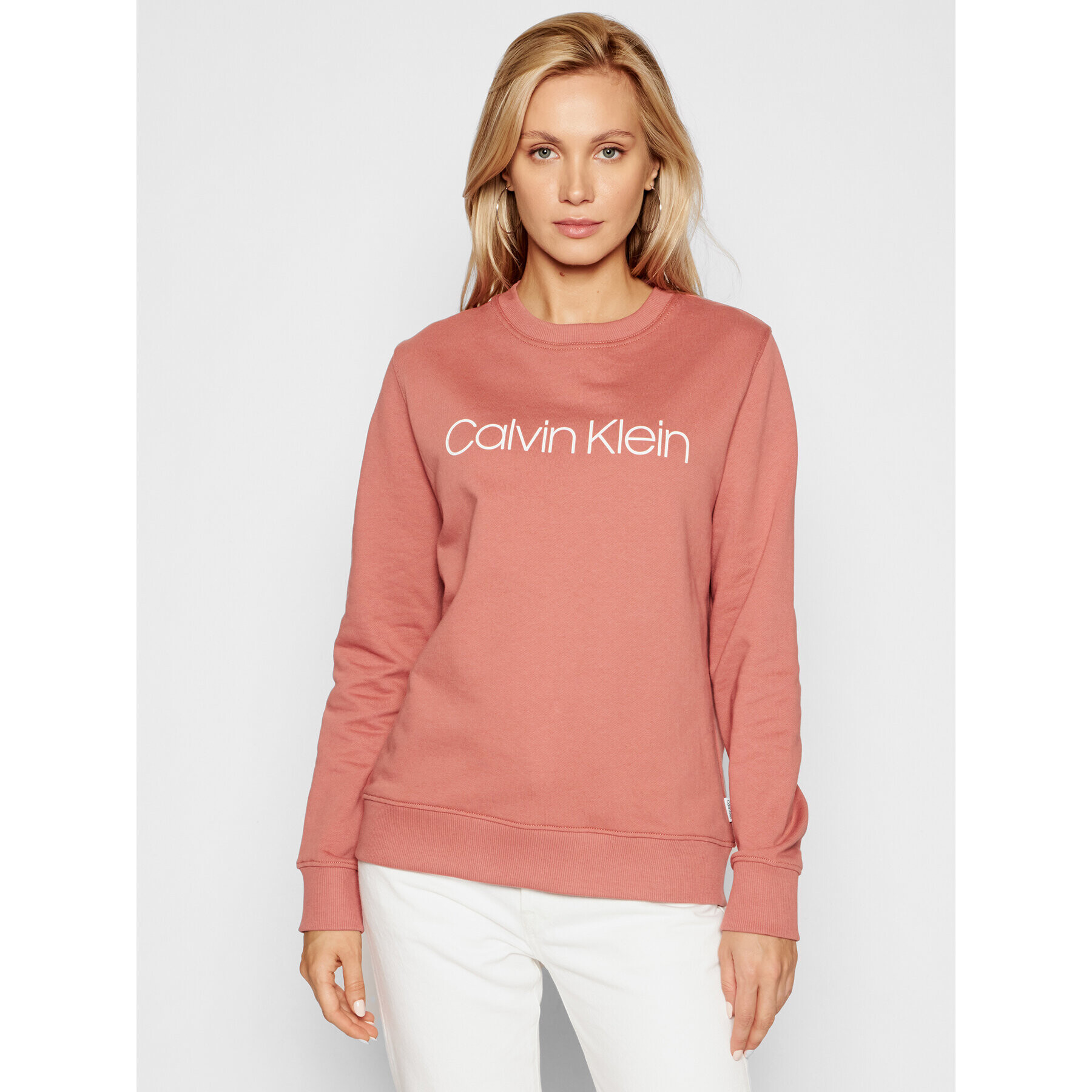 Calvin Klein Суитшърт Core Logo Ls K20K202157 Розов Regular Fit - Pepit.bg