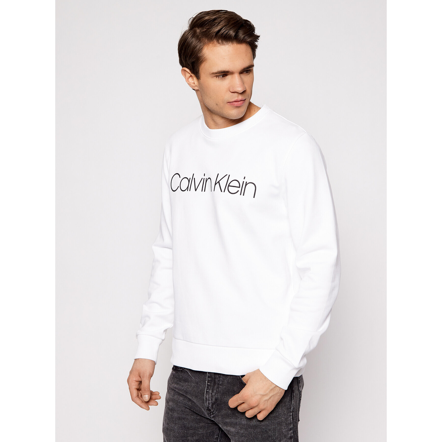 Calvin Klein Суитшърт K10K104059 Бял Regular Fit - Pepit.bg