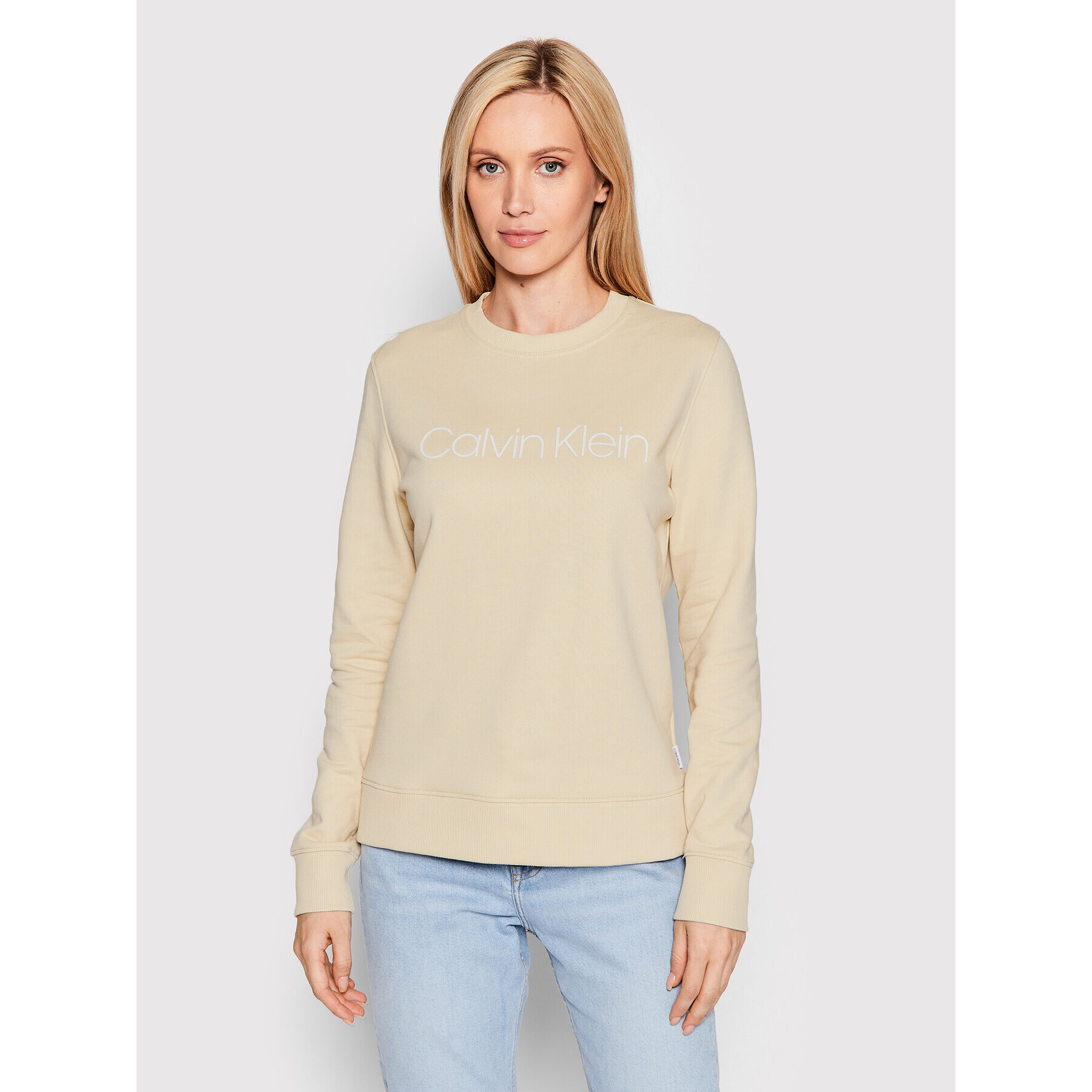 Calvin Klein Суитшърт K20K202157 Бежов Regular Fit - Pepit.bg