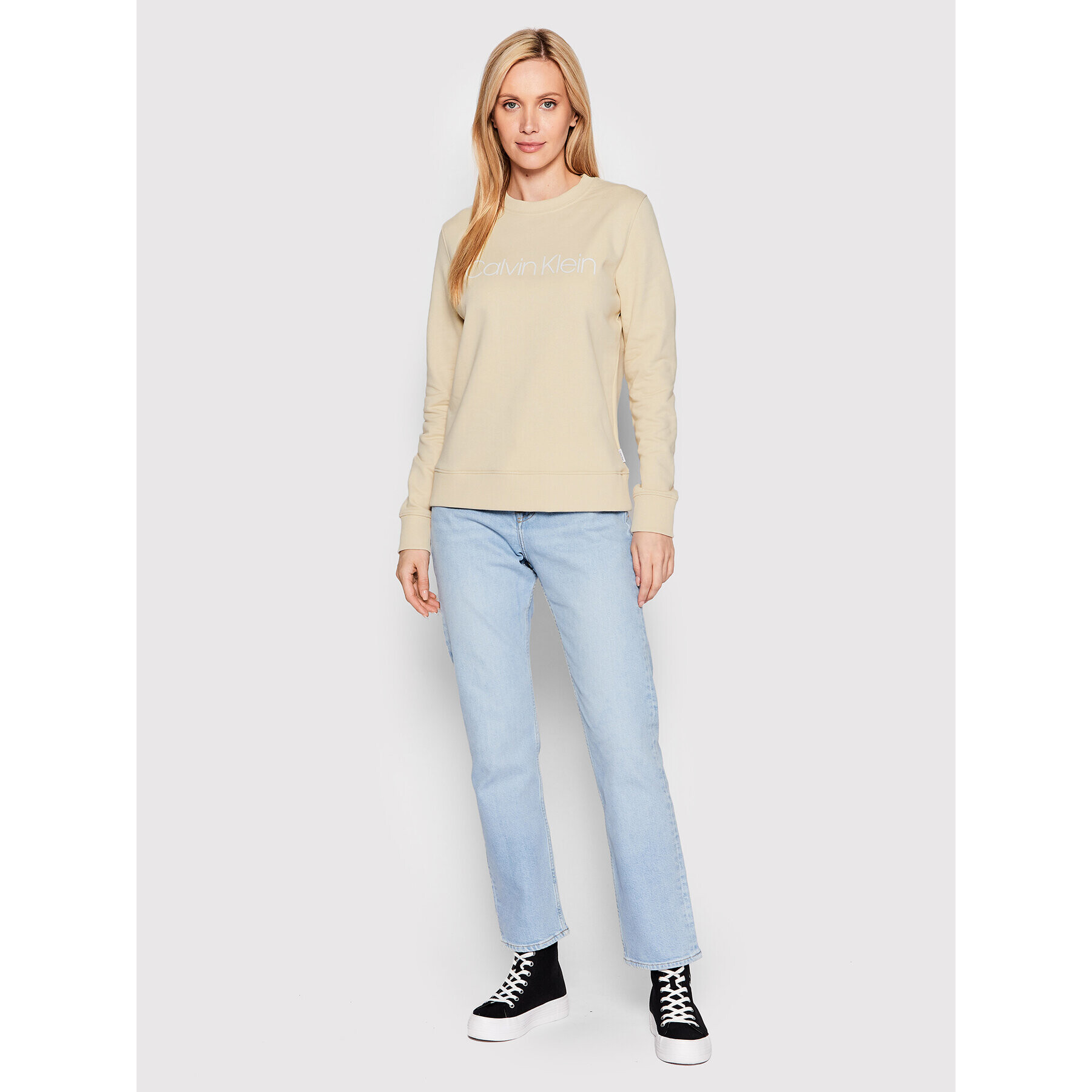 Calvin Klein Суитшърт K20K202157 Бежов Regular Fit - Pepit.bg
