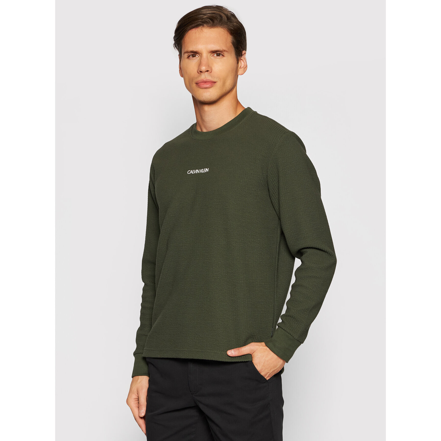Calvin Klein Суитшърт Lightweight K10K107338 Зелен Regular Fit - Pepit.bg