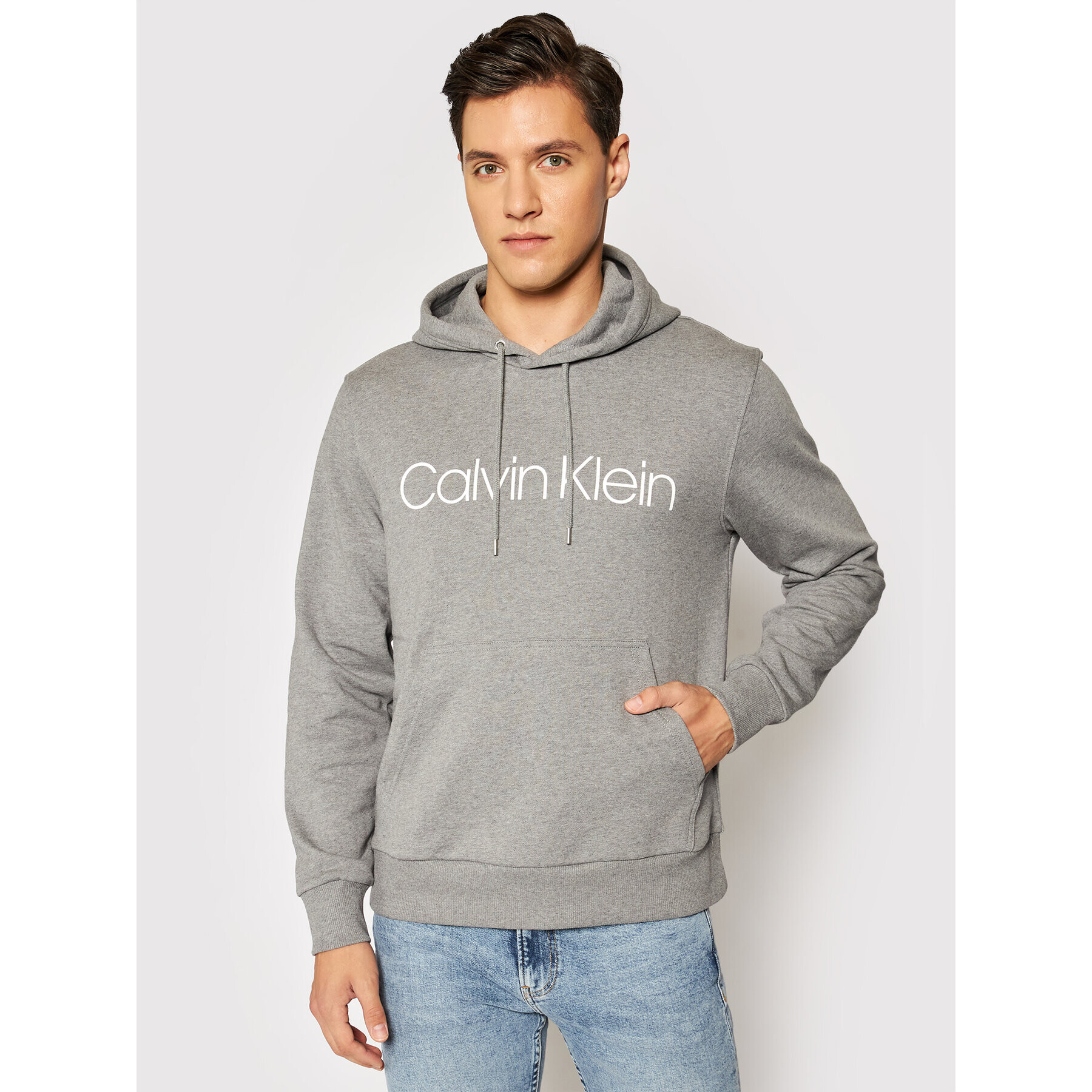 Calvin Klein Суитшърт Logo K10K104060 Сив Regular Fit - Pepit.bg