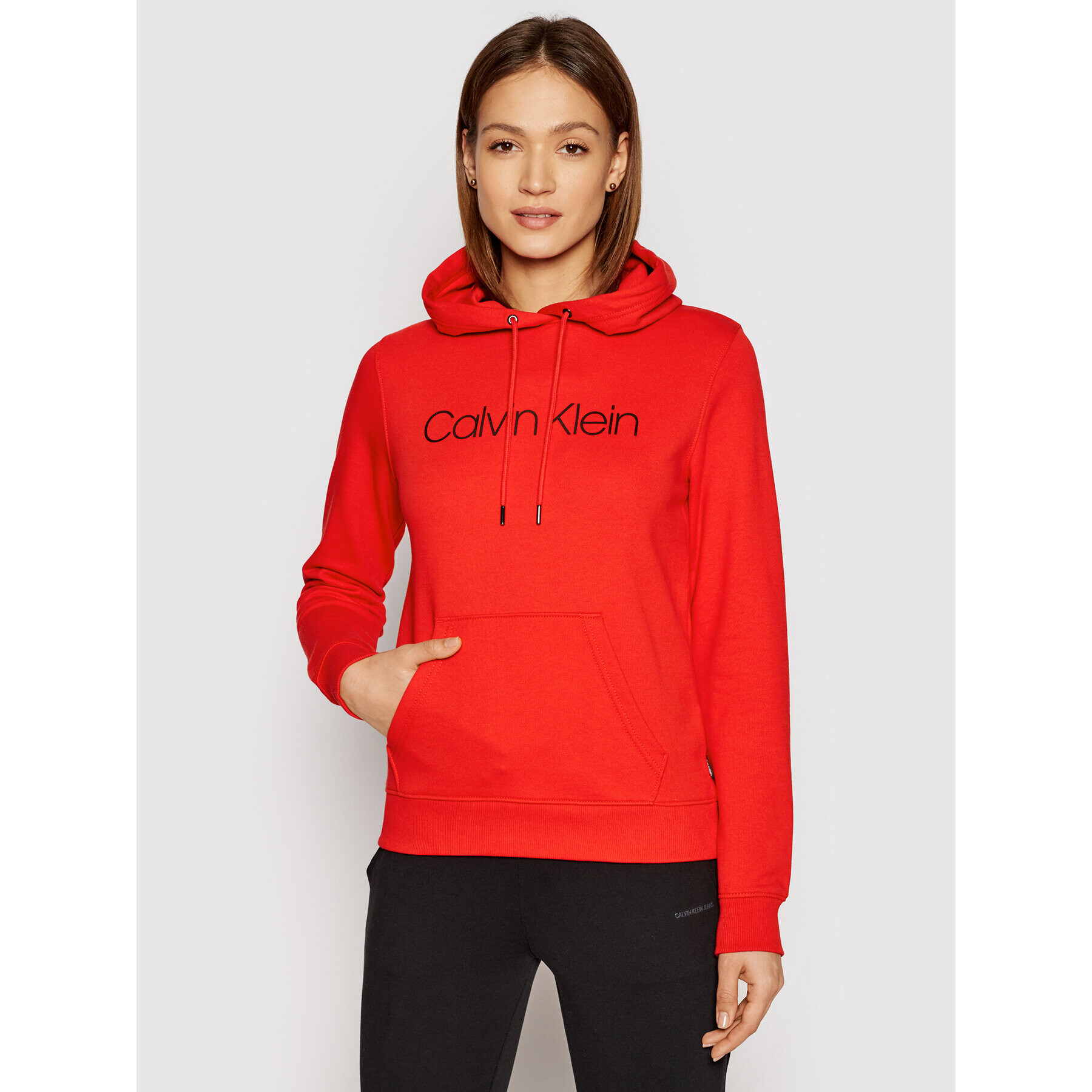 Calvin Klein Суитшърт Ls Core Logo K20K202687 Червен Regular Fit - Pepit.bg