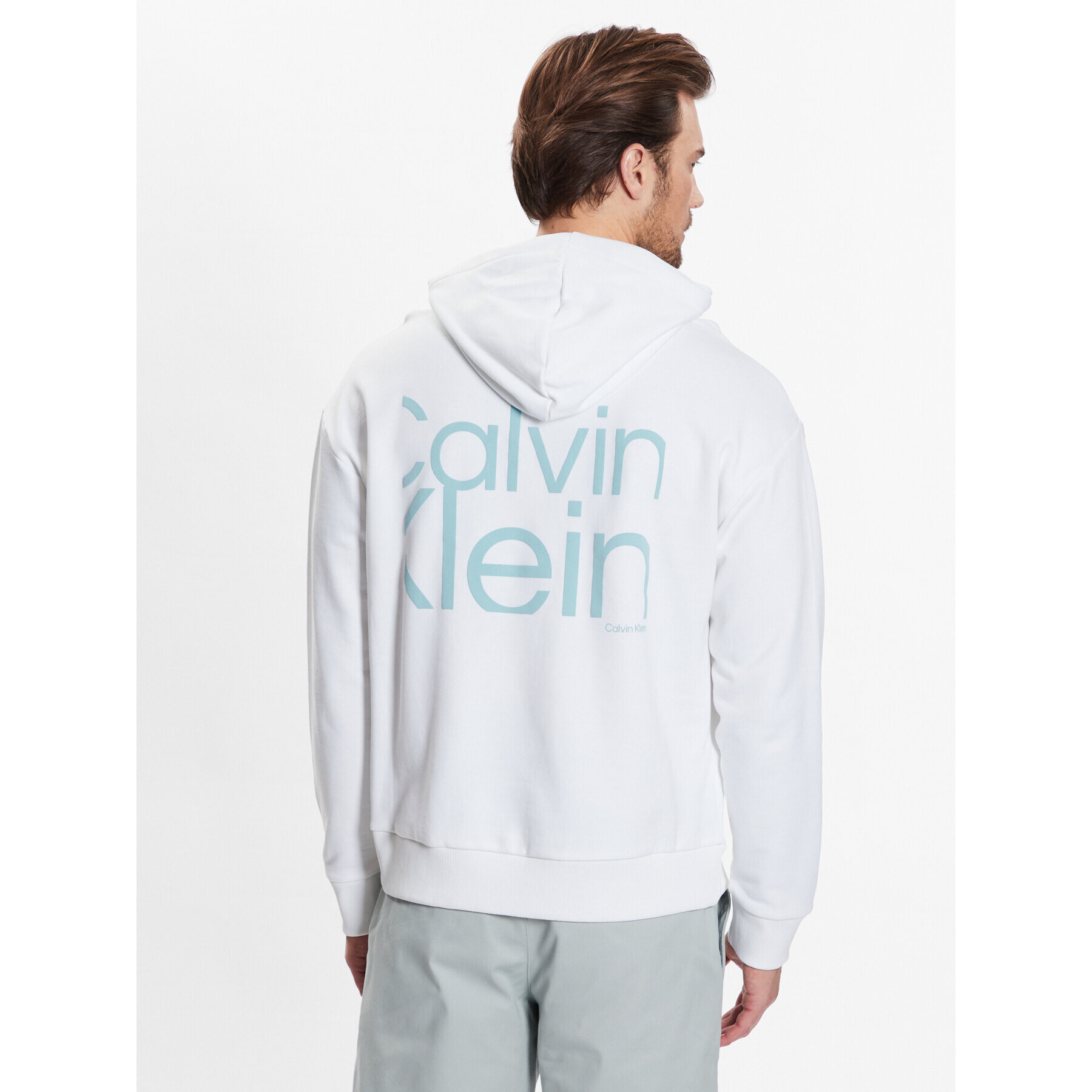 Calvin Klein Суитшърт Matte Back Logo Comfort Hoodie K10K111343 Бял Regular Fit - Pepit.bg