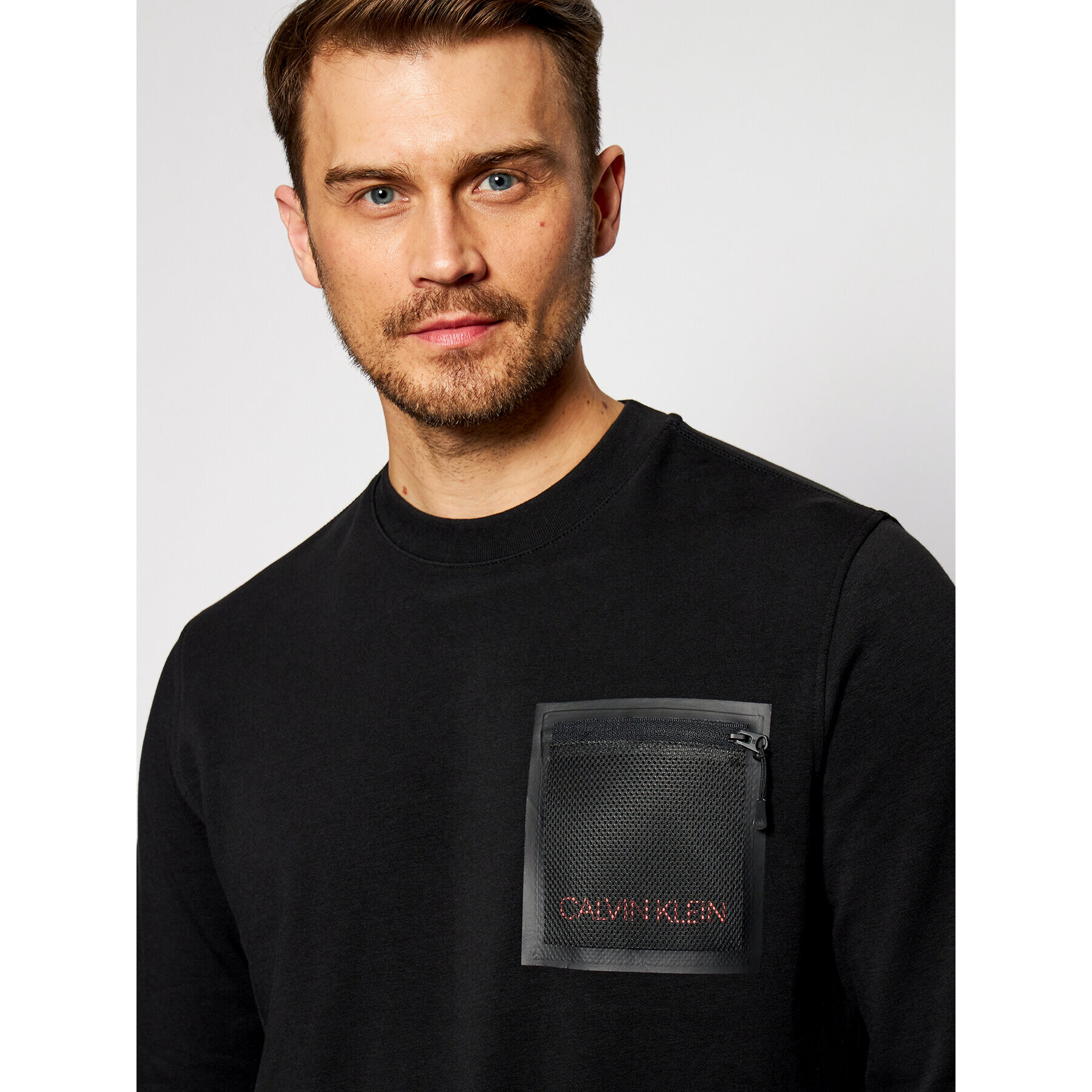 Calvin Klein Суитшърт Mesh Pocket K10K106538 Черен Regular Fit - Pepit.bg