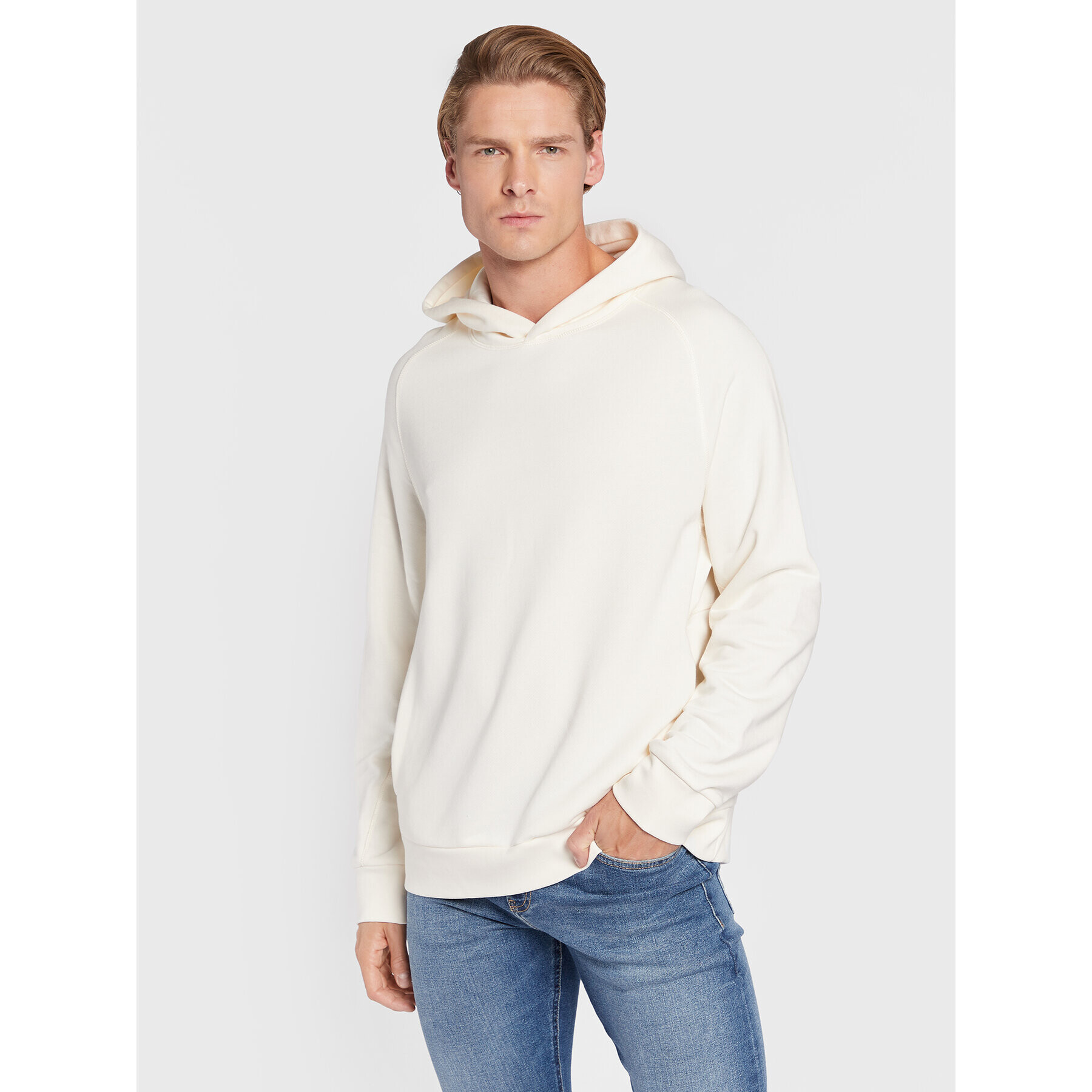 Calvin Klein Суитшърт Soft K10K110098 Бежов Relaxed Fit - Pepit.bg