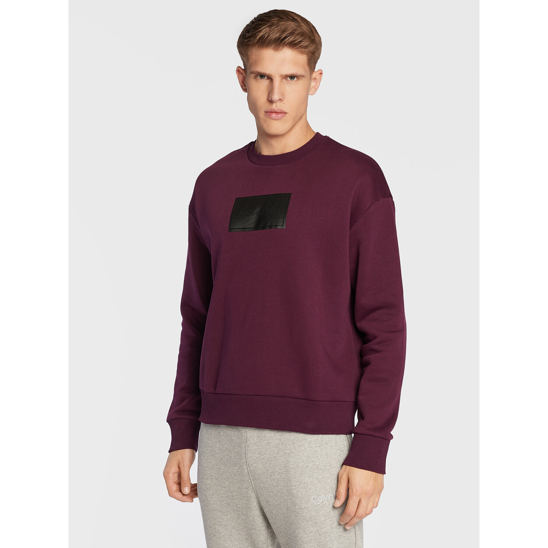 Calvin Klein Суитшърт Textured Logo K10K110083 Виолетов Relaxed Fit - Pepit.bg