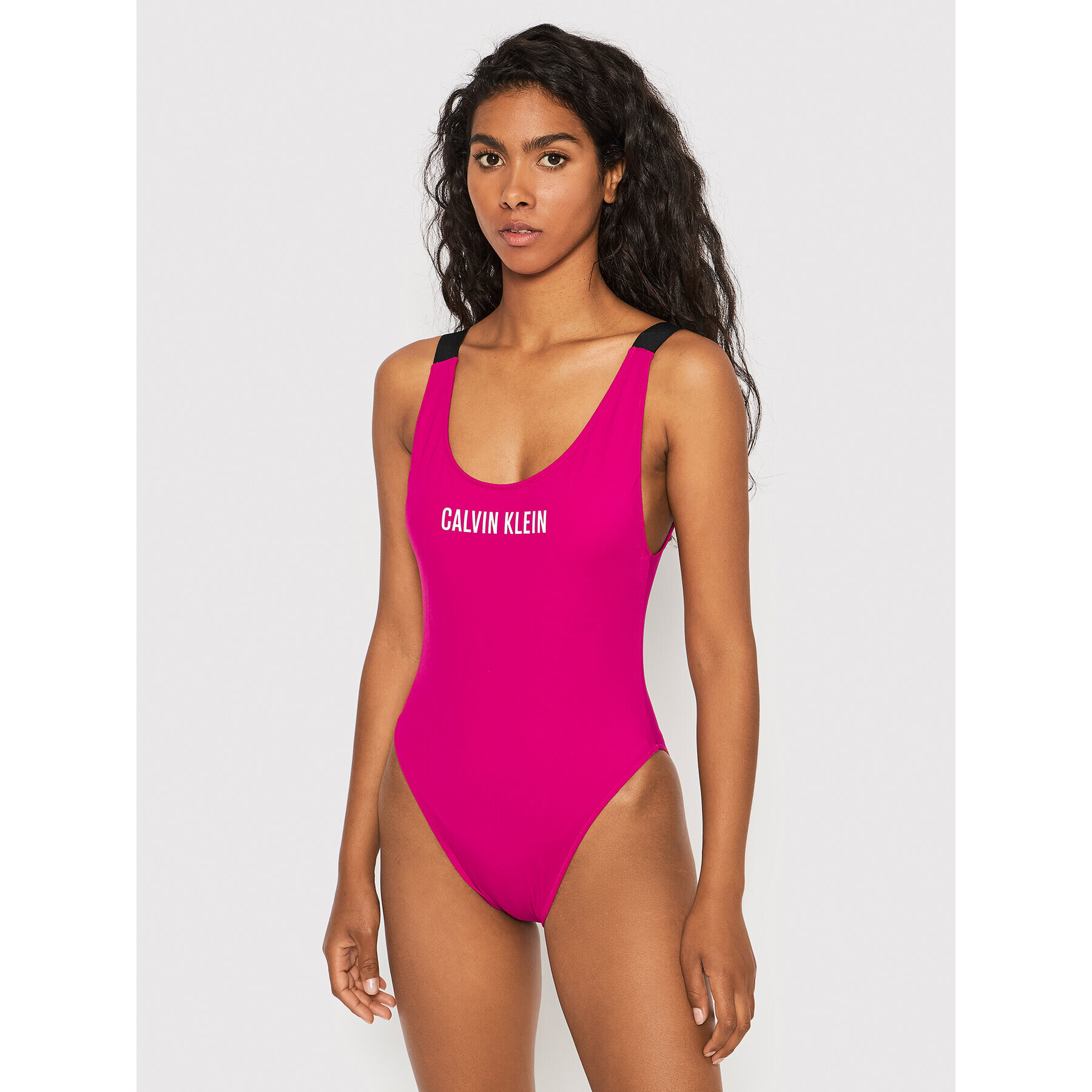 Calvin Klein Swimwear Бански костюм KW0KW01597 Розов - Pepit.bg