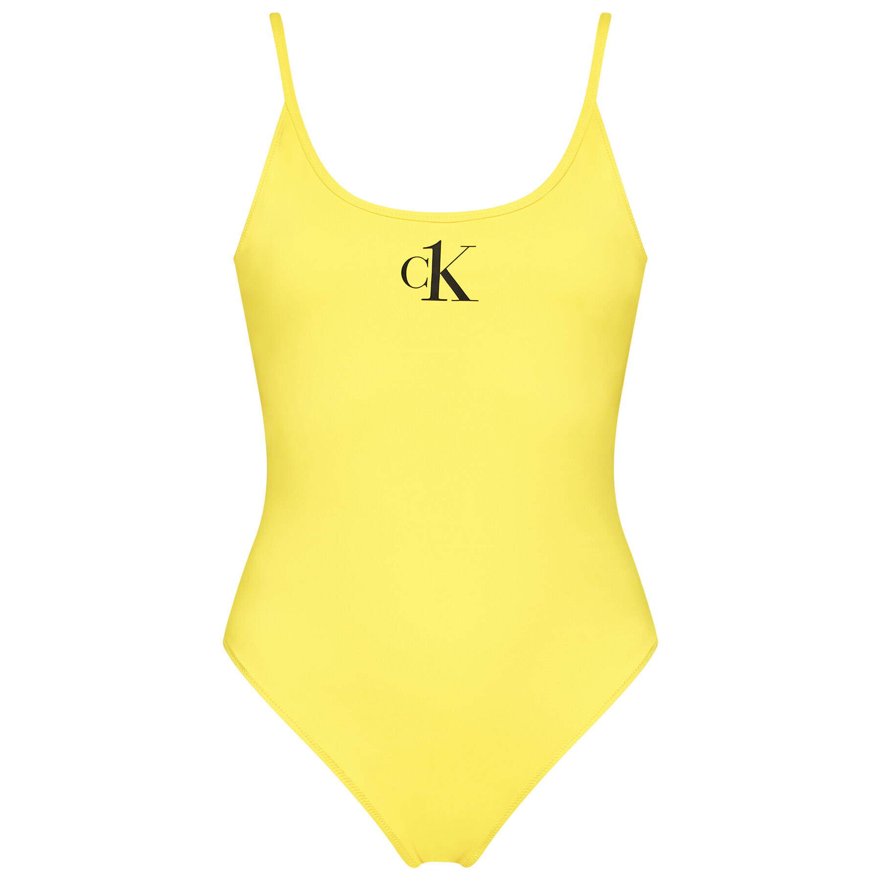 Calvin Klein Swimwear Бански костюм Scoop Back KW0KW01341 Жълт - Pepit.bg