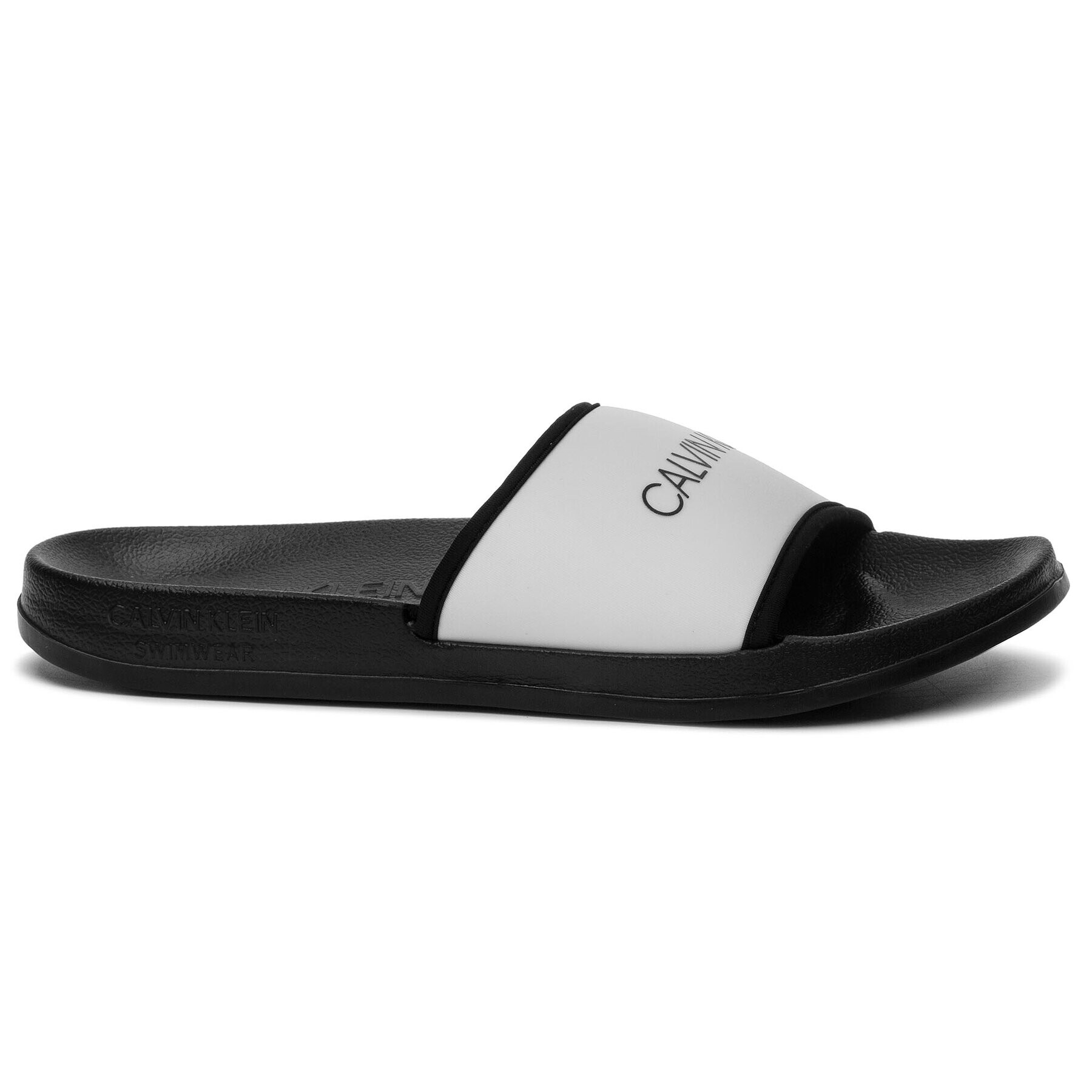 Calvin Klein Swimwear Чехли Slide KM0KM00377 Бял - Pepit.bg