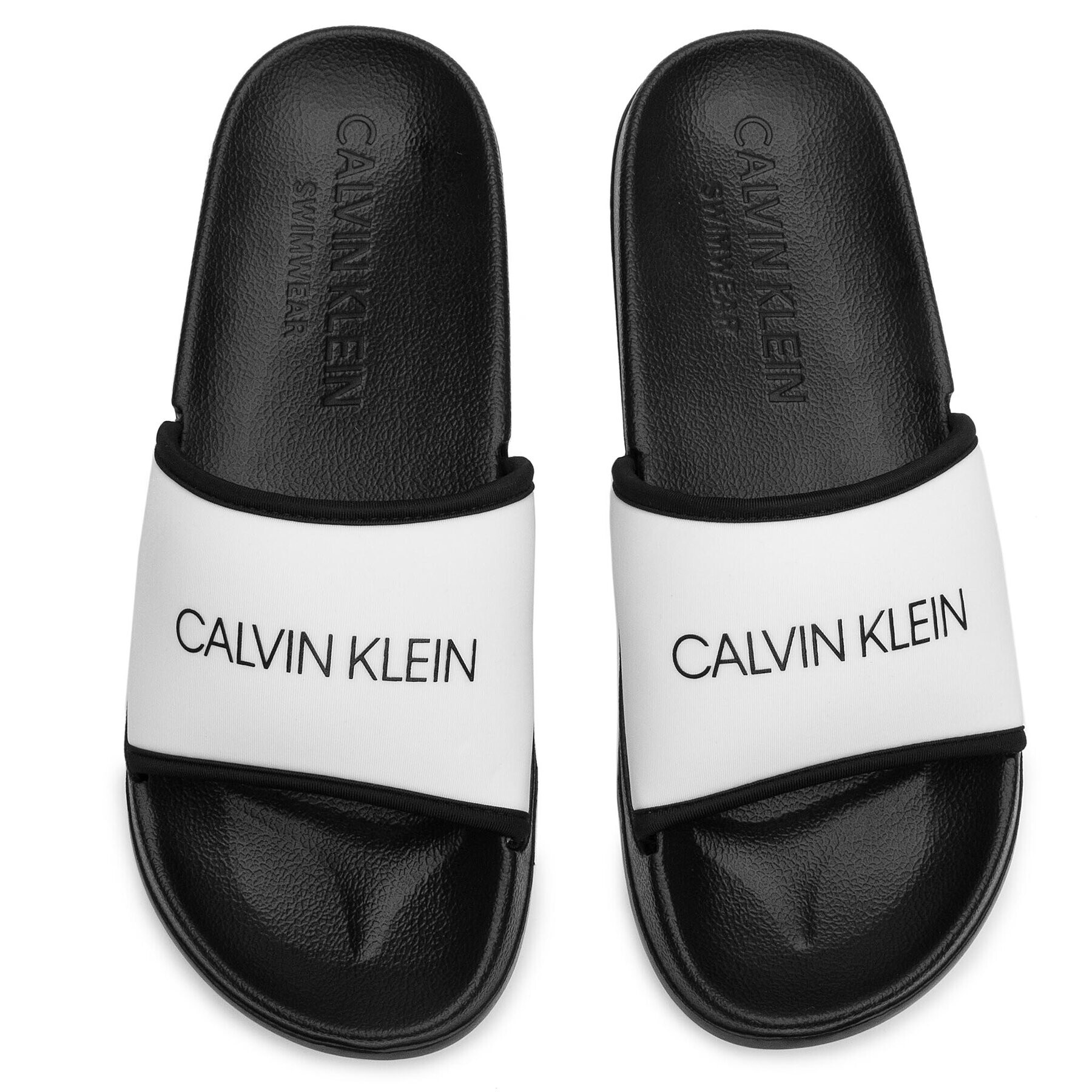 Calvin Klein Swimwear Чехли Slide KM0KM00377 Бял - Pepit.bg