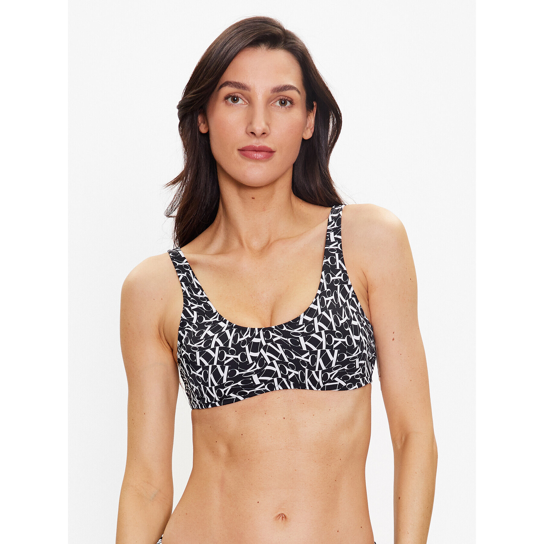 Calvin Klein Swimwear Горнище на бански KW0KW02080 Черен - Pepit.bg