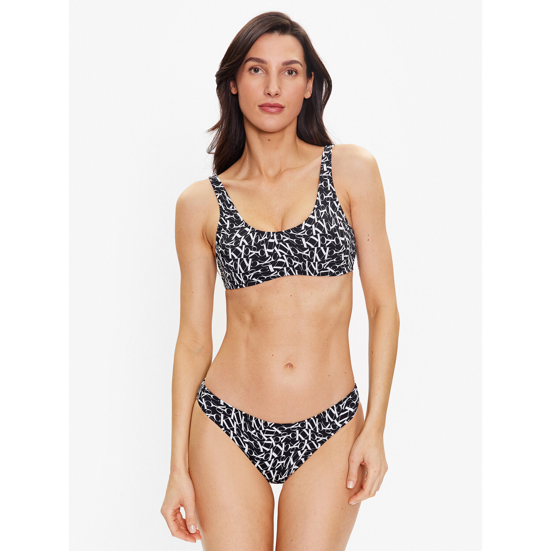 Calvin Klein Swimwear Горнище на бански KW0KW02080 Черен - Pepit.bg