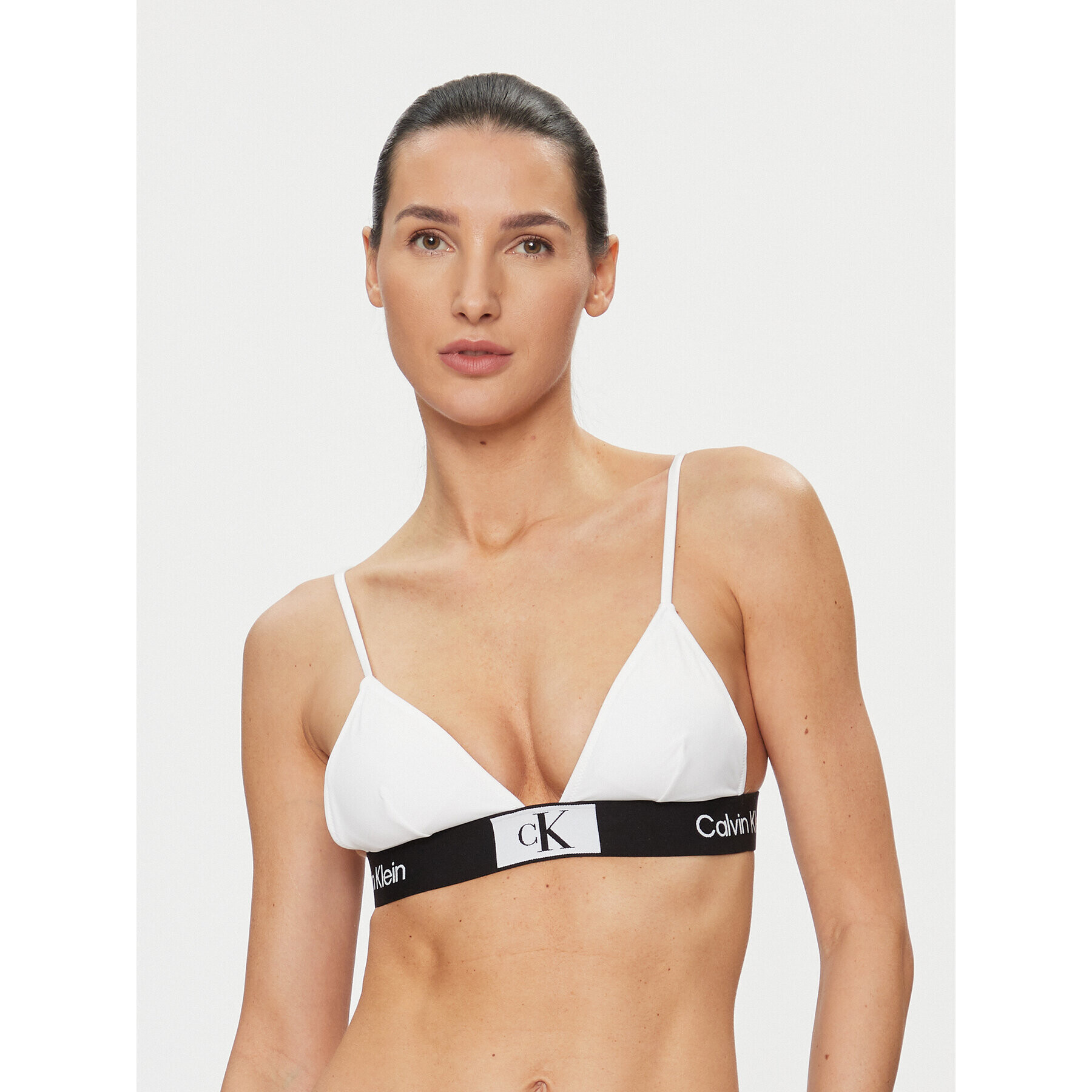 Calvin Klein Swimwear Горнище на бански KW0KW02256 Бял - Pepit.bg