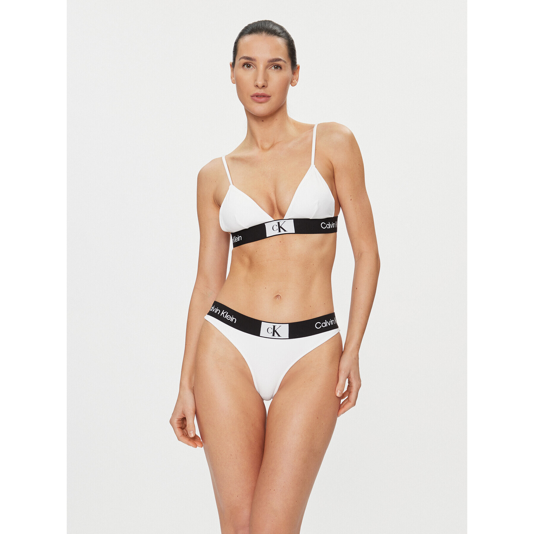 Calvin Klein Swimwear Горнище на бански KW0KW02256 Бял - Pepit.bg