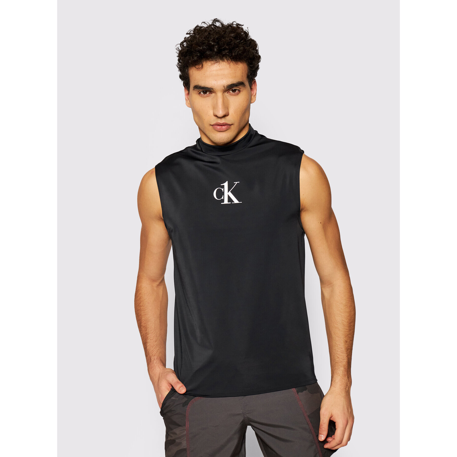 Calvin Klein Swimwear Мъжки топ Muscle KM0KM00612 Черен Slim Fit - Pepit.bg