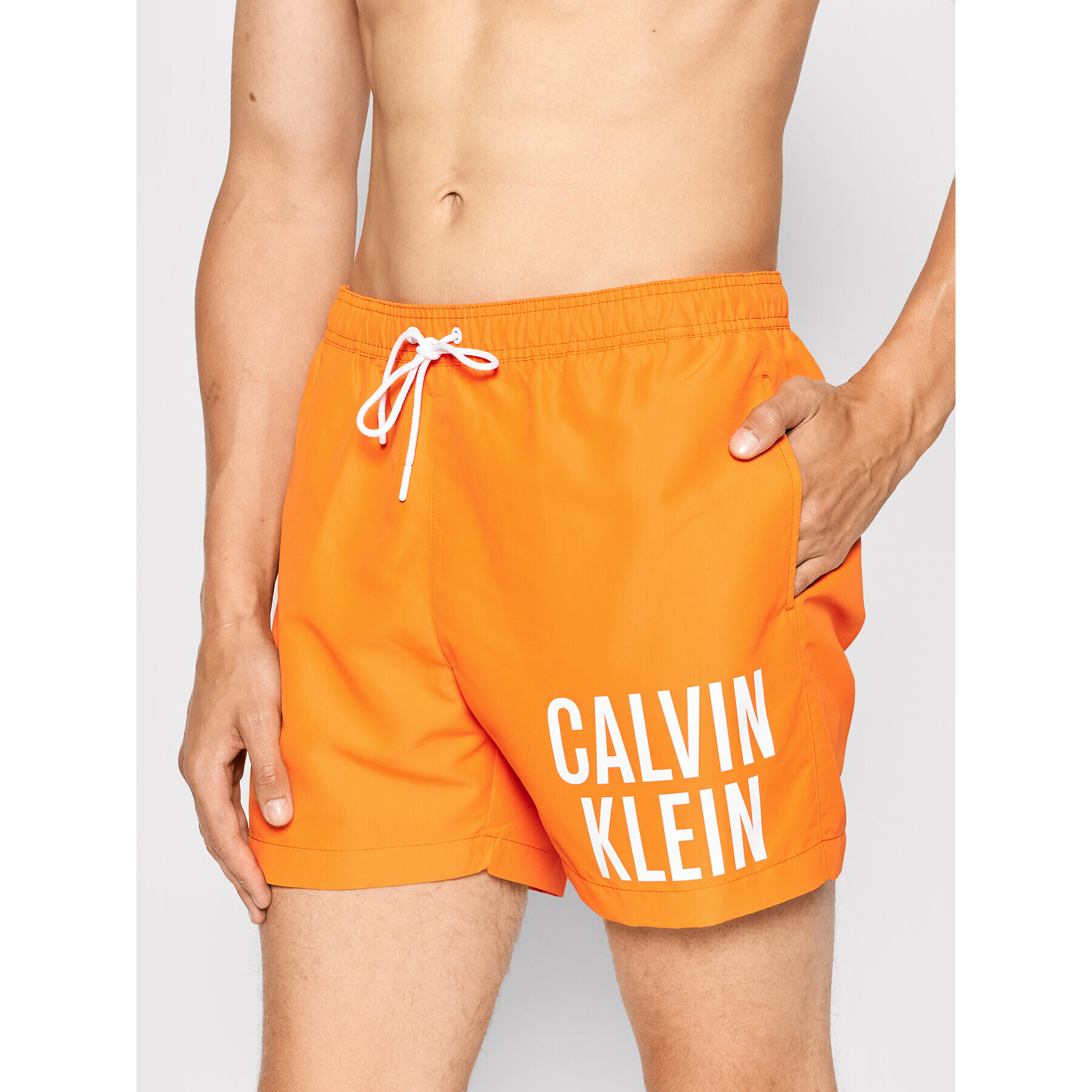 Calvin Klein Swimwear Плувни шорти Intense Power KM0KM00701 Оранжев Regular Fit - Pepit.bg