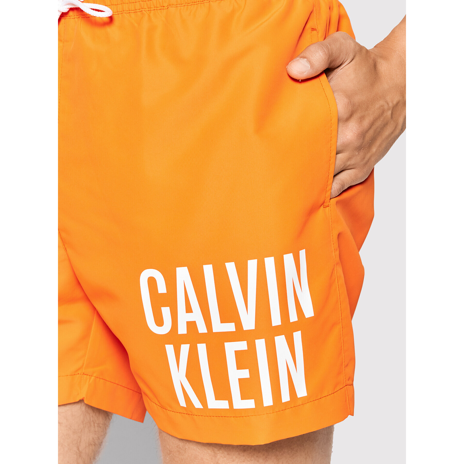 Calvin Klein Swimwear Плувни шорти Intense Power KM0KM00701 Оранжев Regular Fit - Pepit.bg