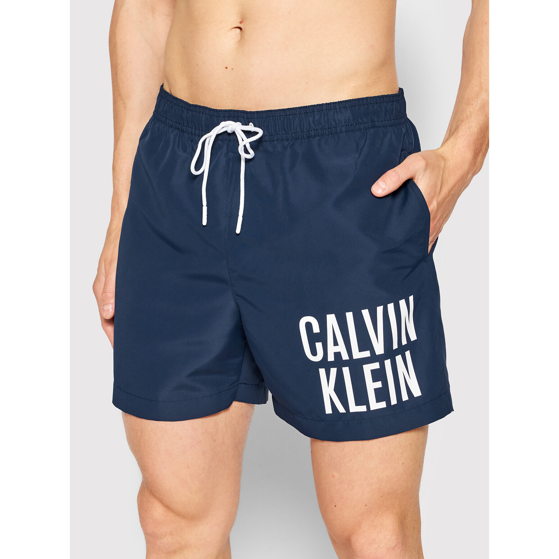 Calvin Klein Swimwear Плувни шорти Intense Power KM0KM00701 Тъмносин Regular Fit - Pepit.bg