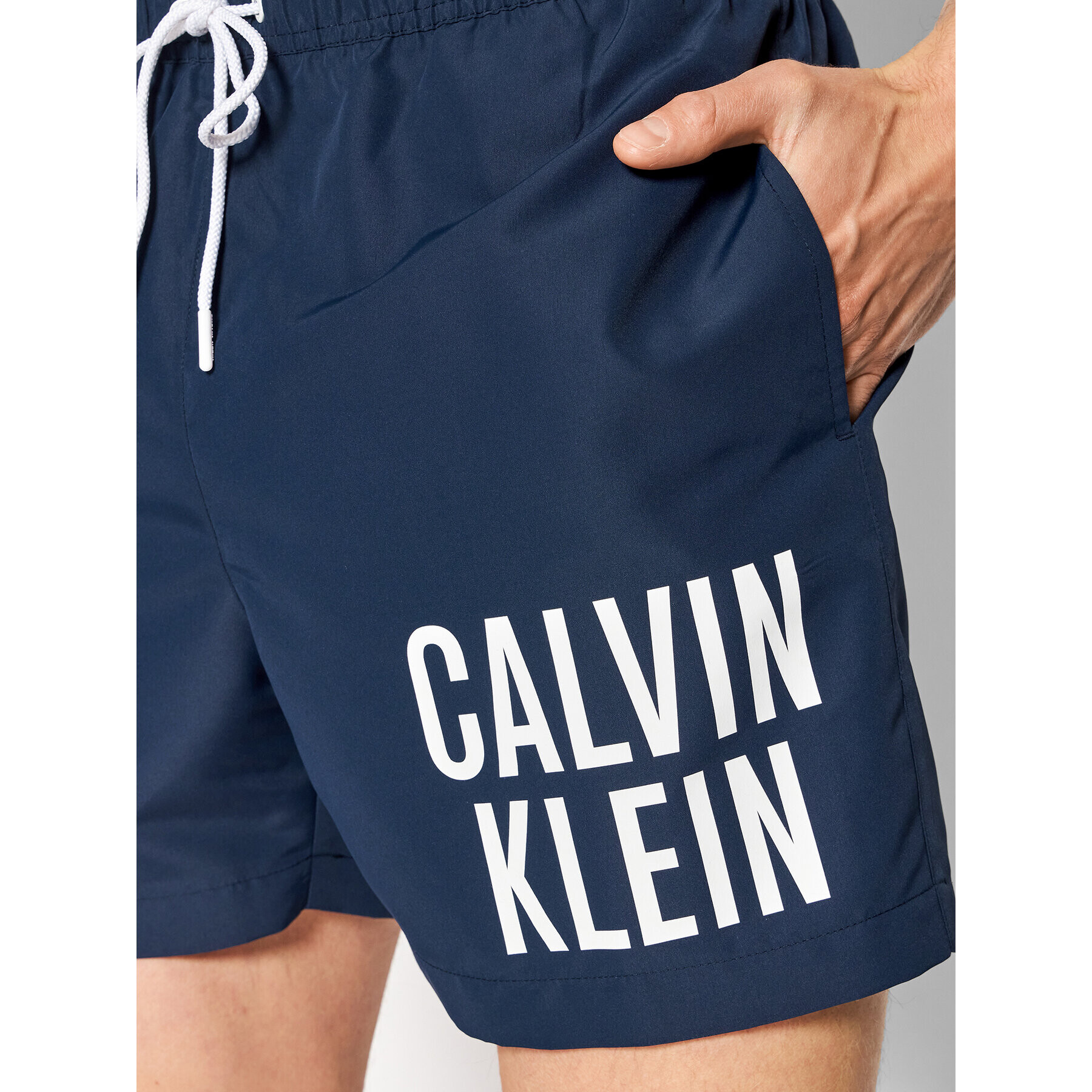 Calvin Klein Swimwear Плувни шорти Intense Power KM0KM00701 Тъмносин Regular Fit - Pepit.bg