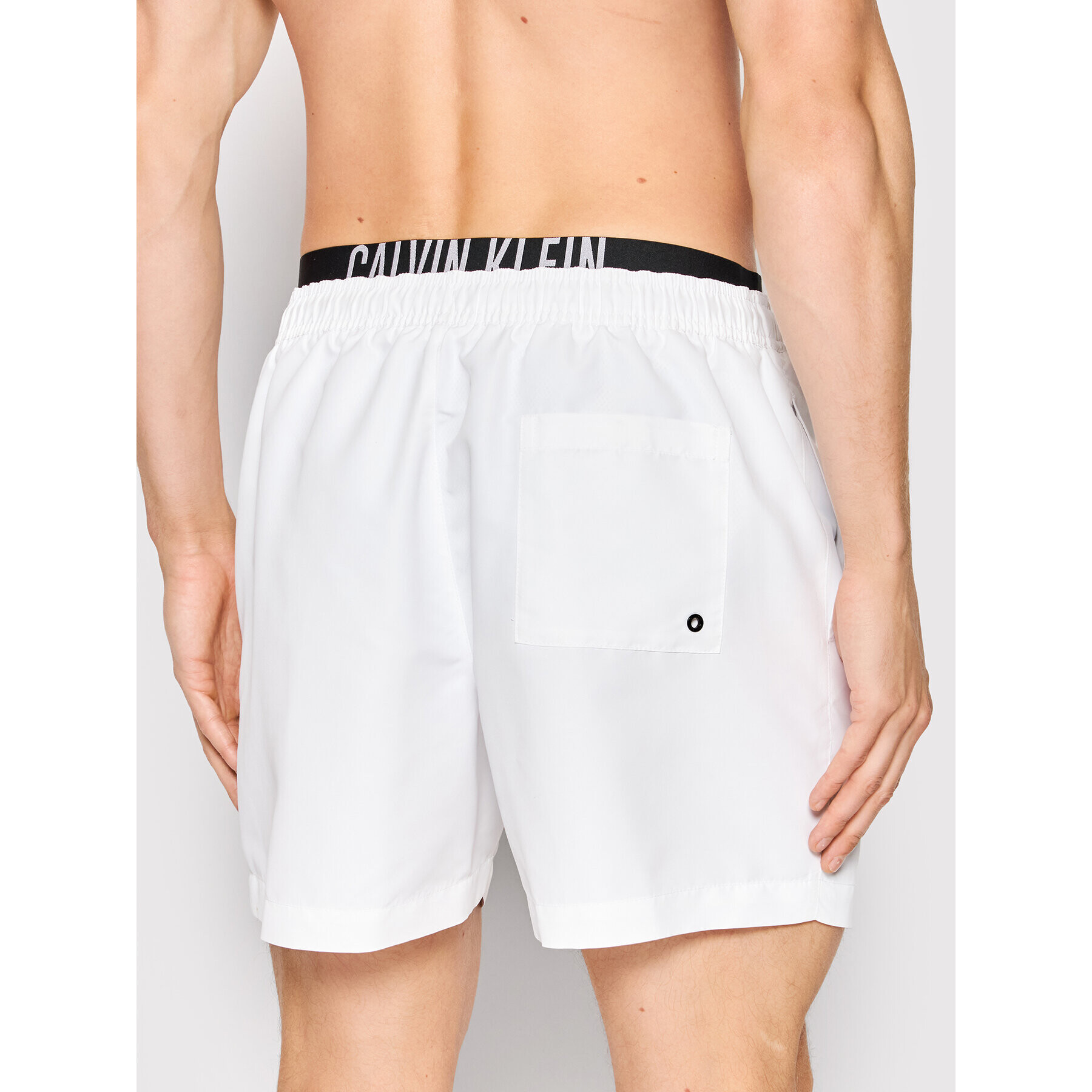 Calvin Klein Swimwear Плувни шорти Intense Power KM0KM00702 Бял Regular Fit - Pepit.bg