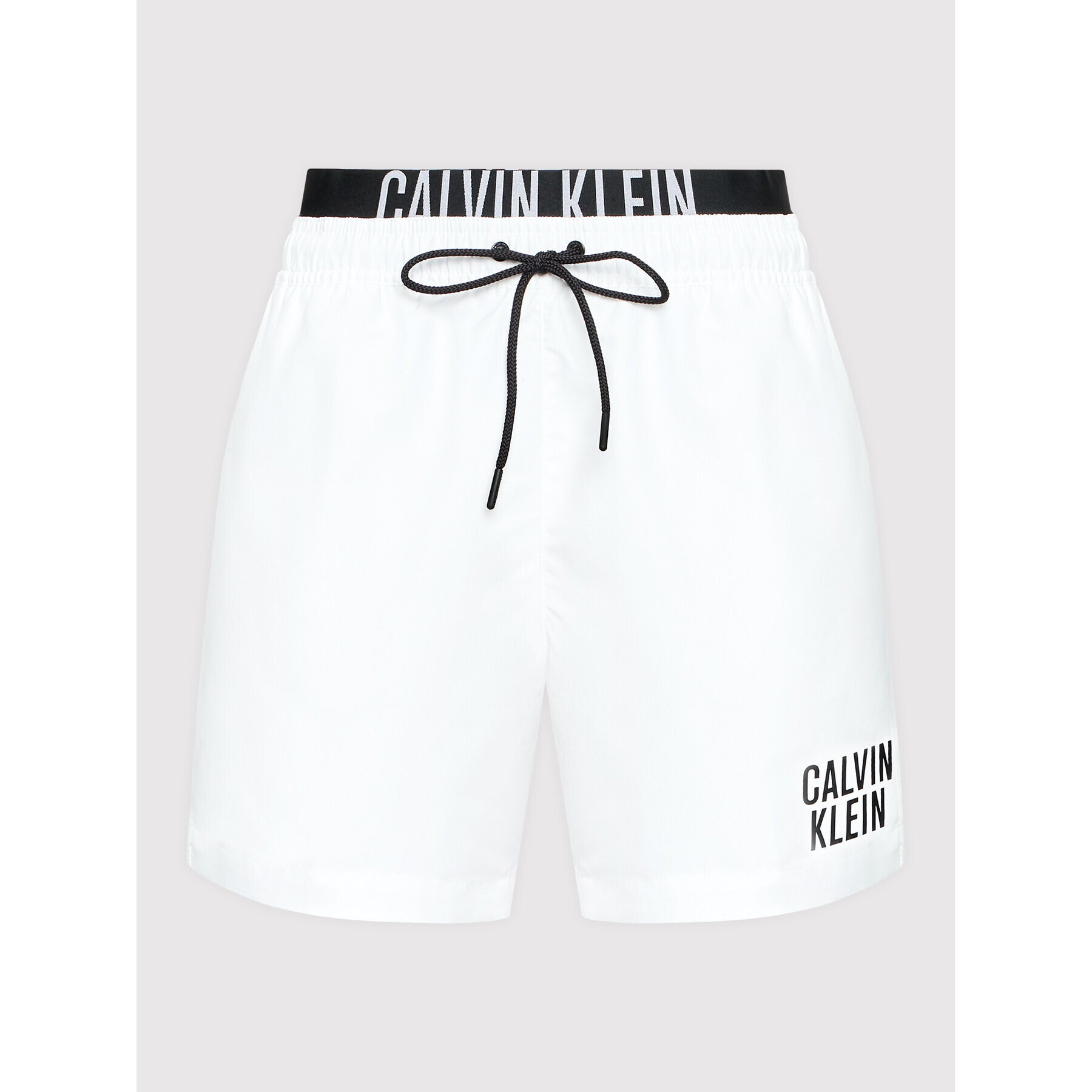 Calvin Klein Swimwear Плувни шорти Intense Power KM0KM00702 Бял Regular Fit - Pepit.bg