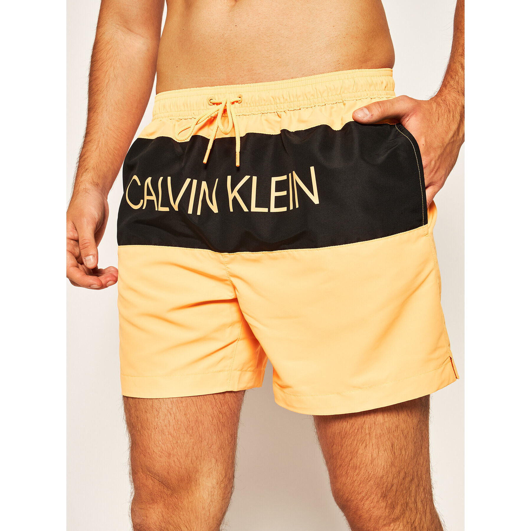 Calvin Klein Swimwear Плувни шорти KM0KM00456 Оранжев Regular Fit - Pepit.bg