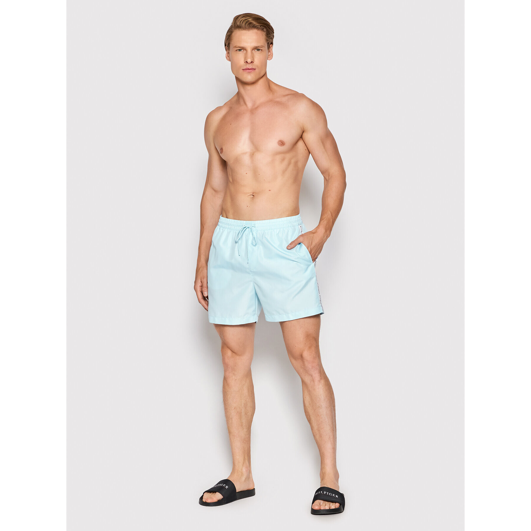 Calvin Klein Swimwear Плувни шорти KM0KM00700 Син Regular Fit - Pepit.bg