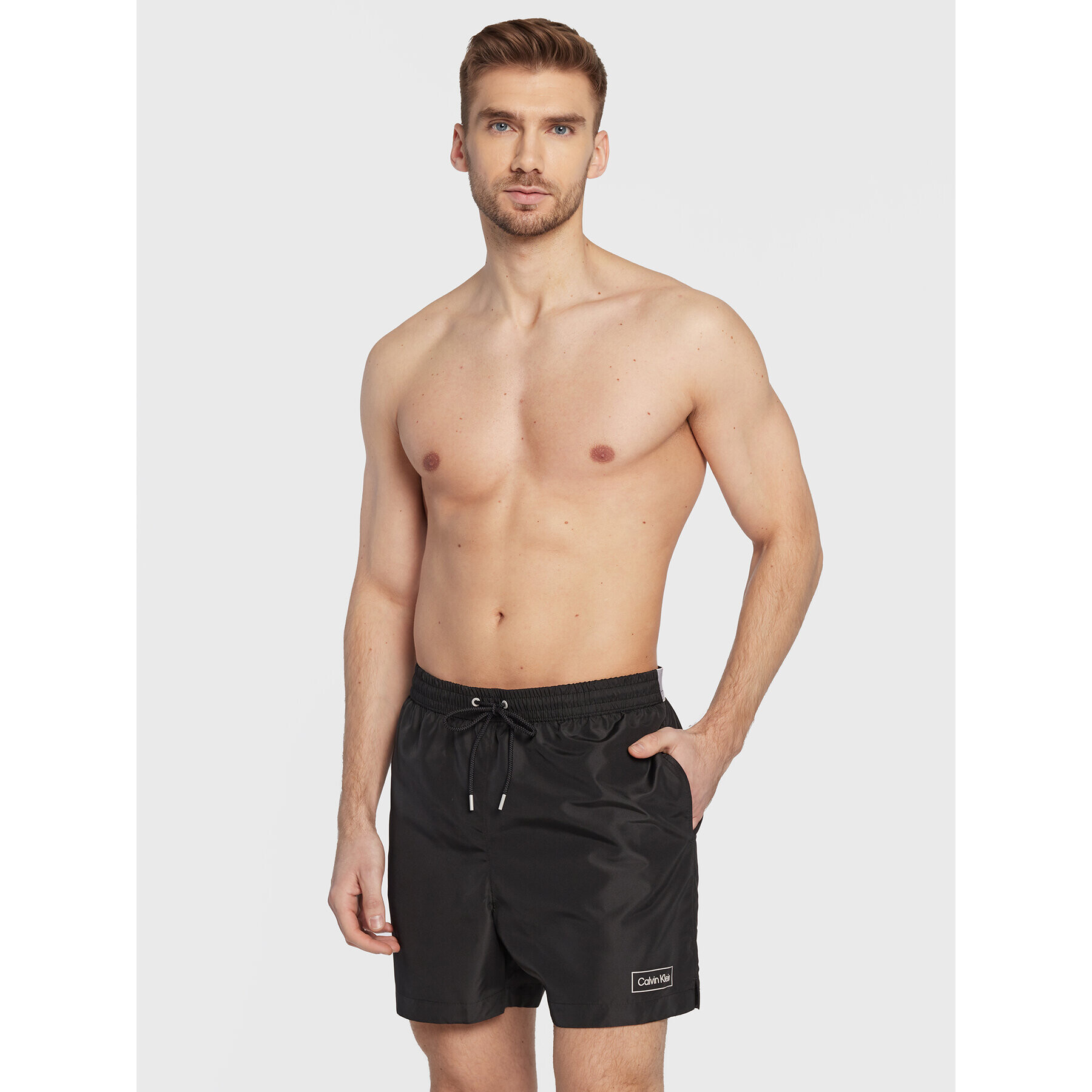 Calvin Klein Swimwear Плувни шорти KM0KM00787 Черен Regular Fit - Pepit.bg