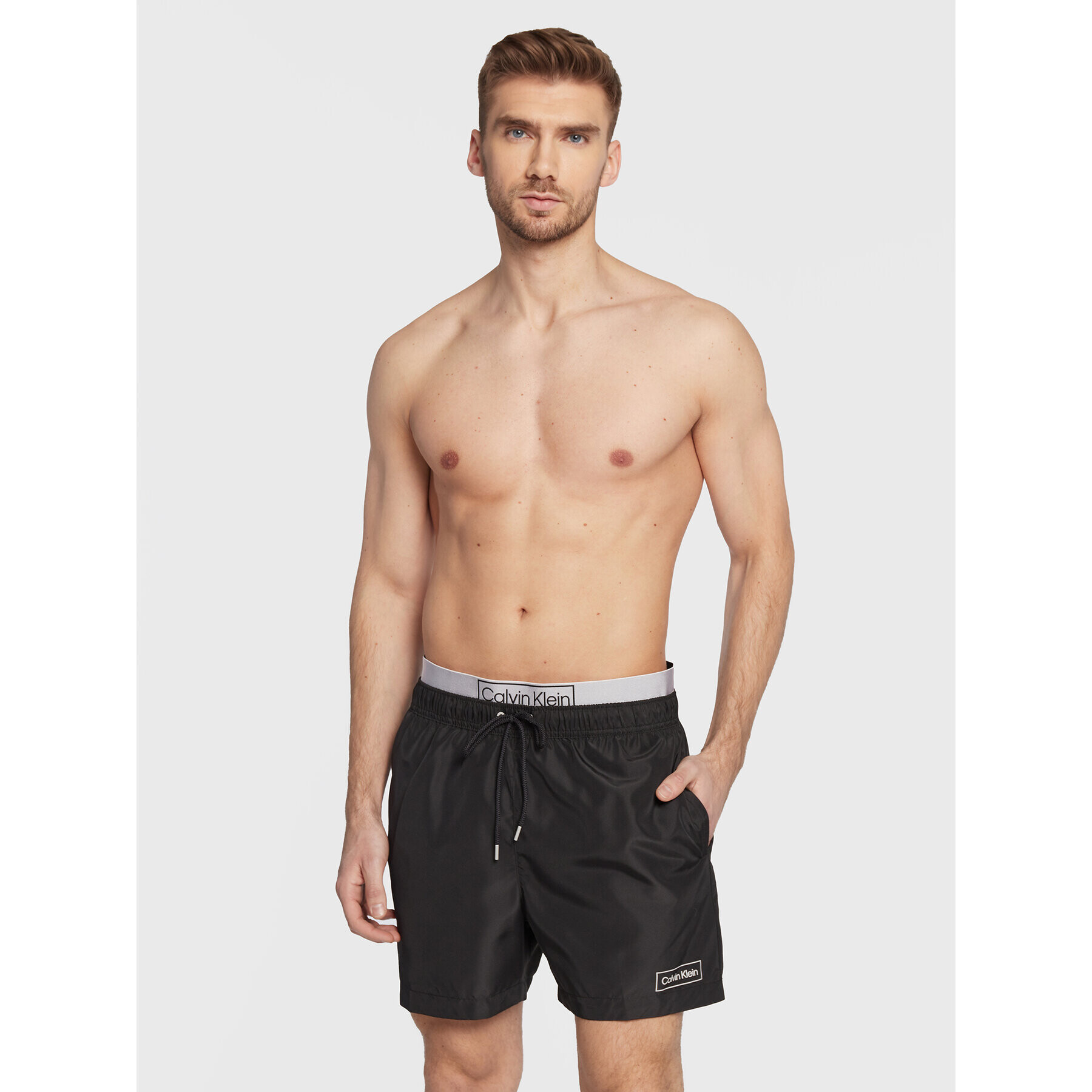 Calvin Klein Swimwear Плувни шорти KM0KM00788 Черен Regular Fit - Pepit.bg