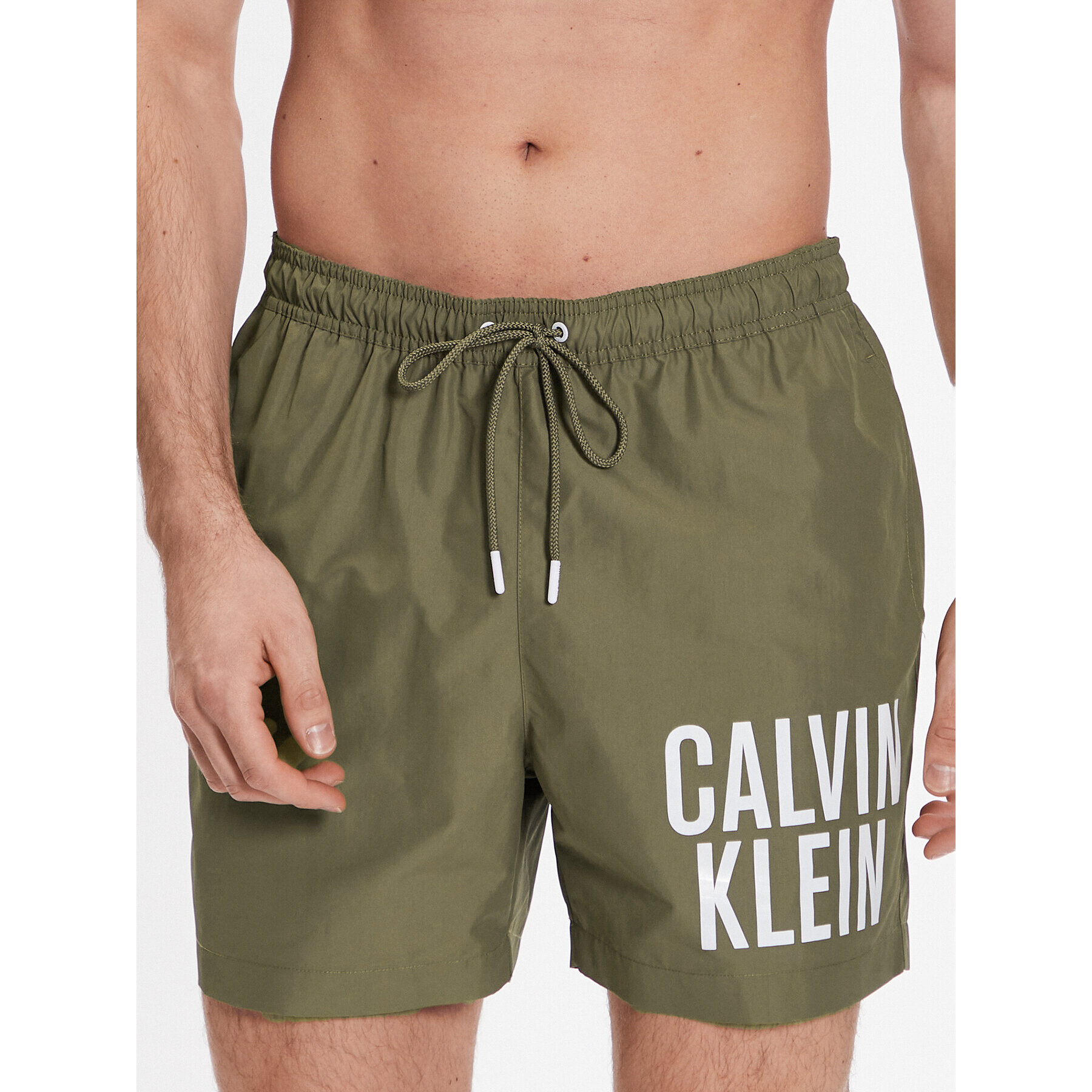 Calvin Klein Swimwear Плувни шорти KM0KM00794 Бежов Regular Fit - Pepit.bg